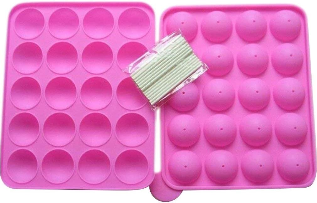 Rbenxia Silicone Cake Mold 20-cavity Half Circle Lollipop