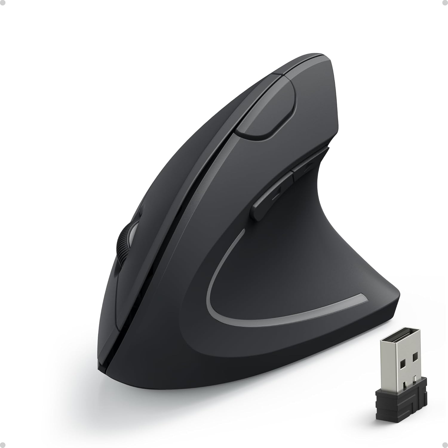 Anker 2.4G Wireless Vertical Ergonomic Optical Mouse, Multi-Device