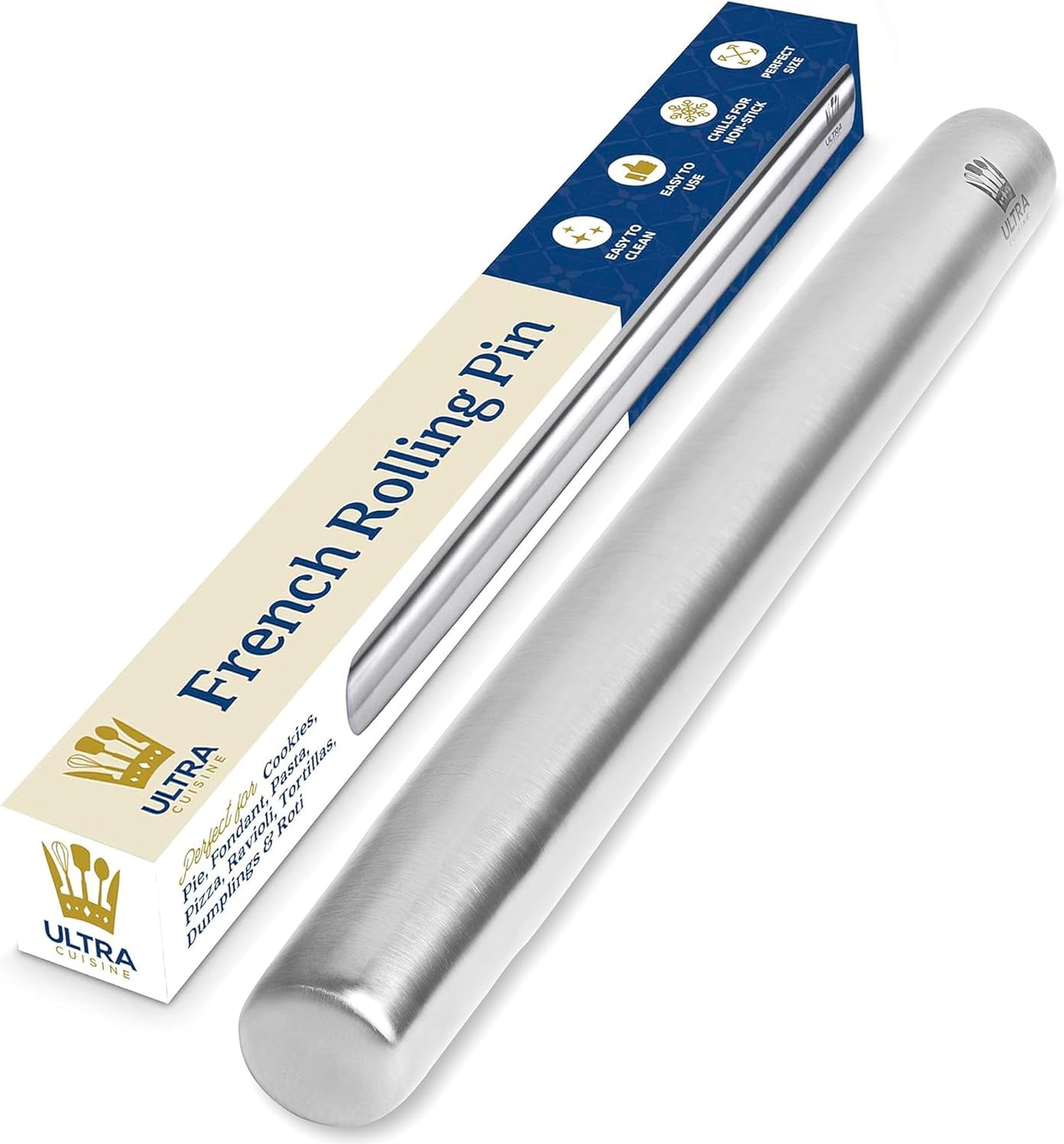 Ultra Cuisine French Rolling Pin for Baking -