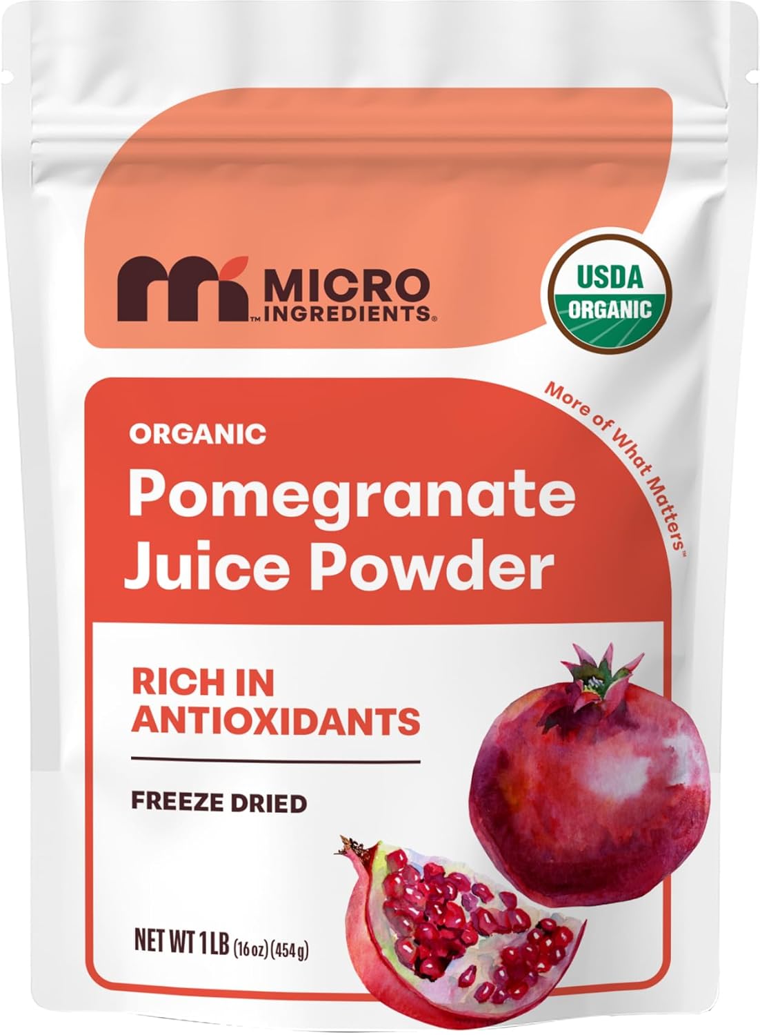 Organic Pomegranate Juice Powder, 1 Pound, 100% Natural