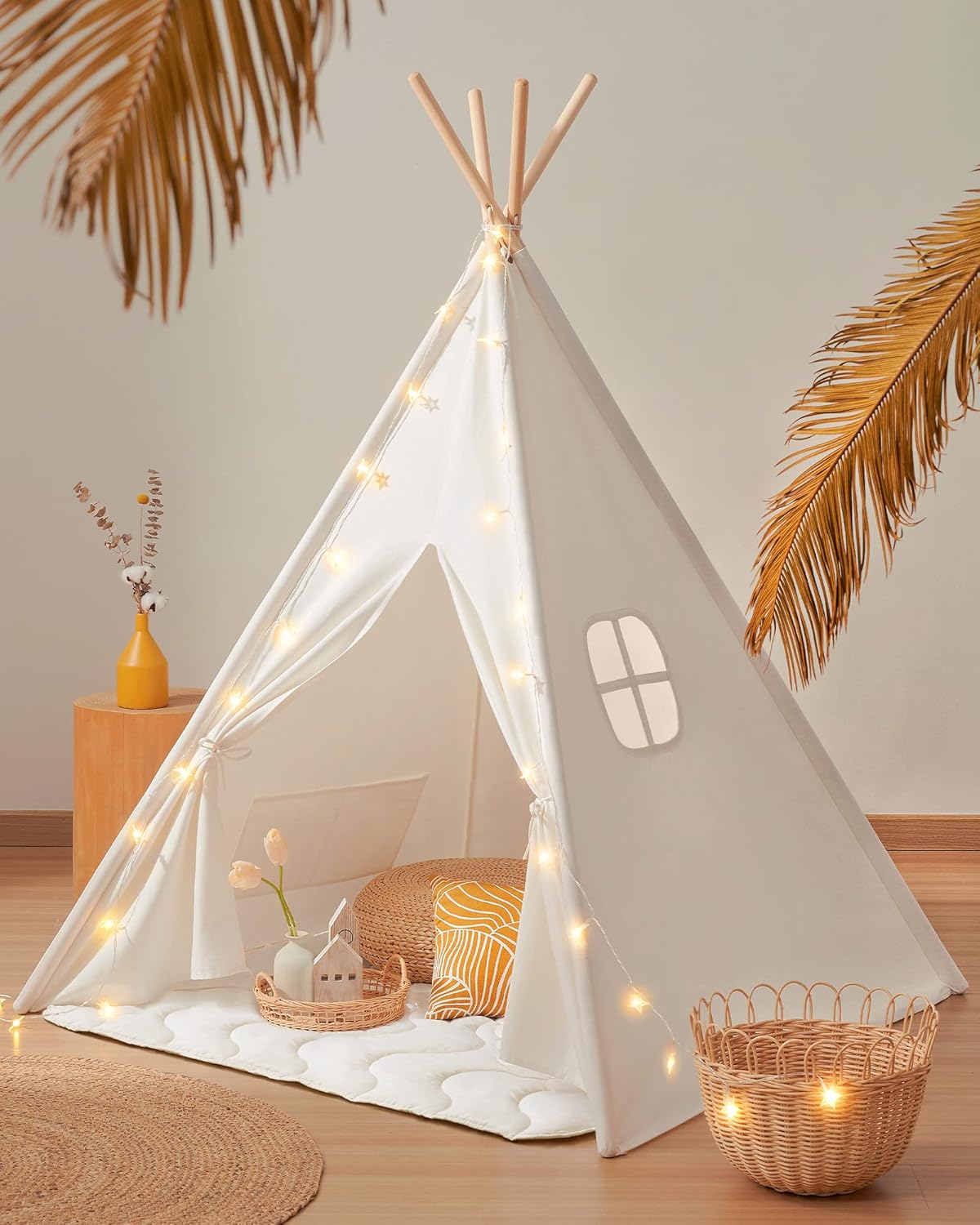 Tiny Land Teepee Tent for Kids, 100% Cotton