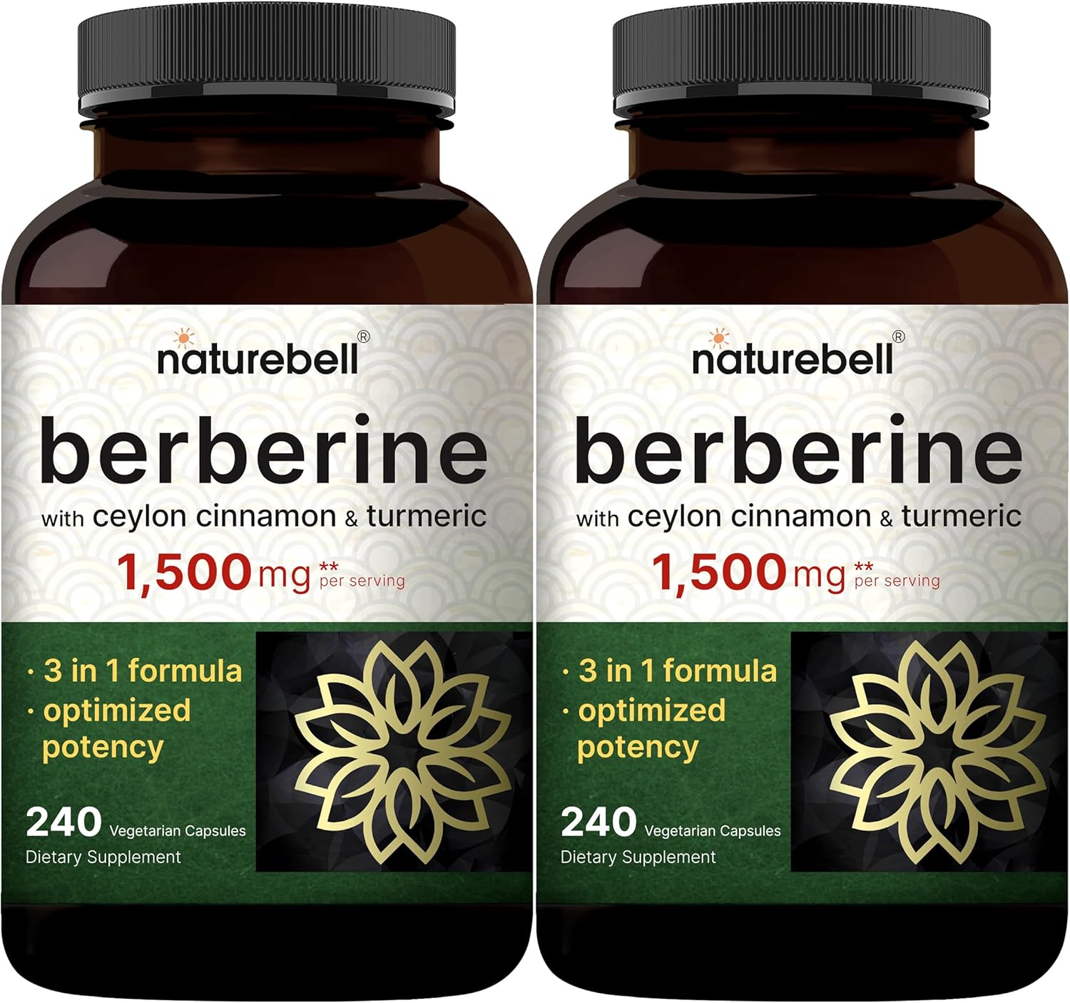 NatureBell Berberine Supplement 1,500mg with Ceylon Cinnamon &