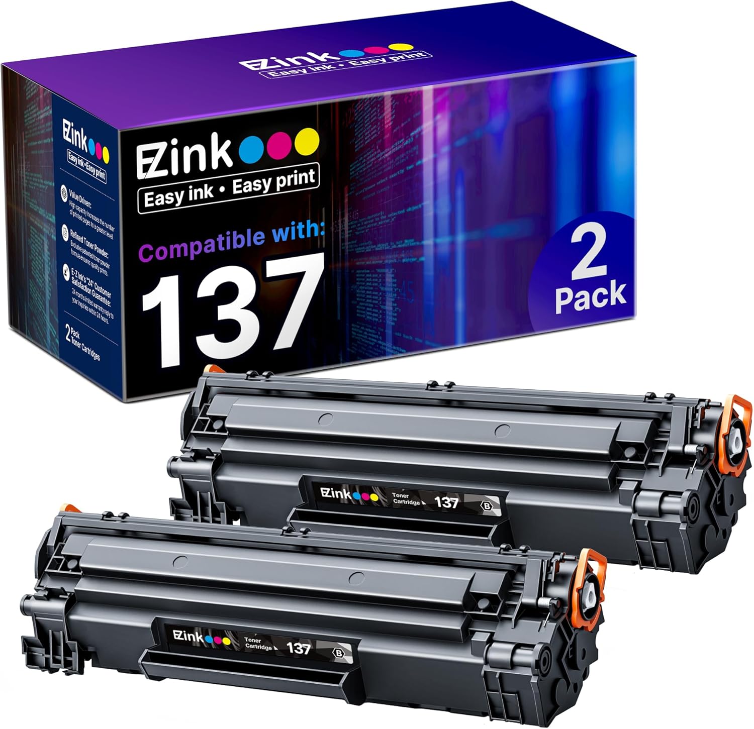 E-Z Ink 137 Black Toner Cartridge, Compatible Replacement