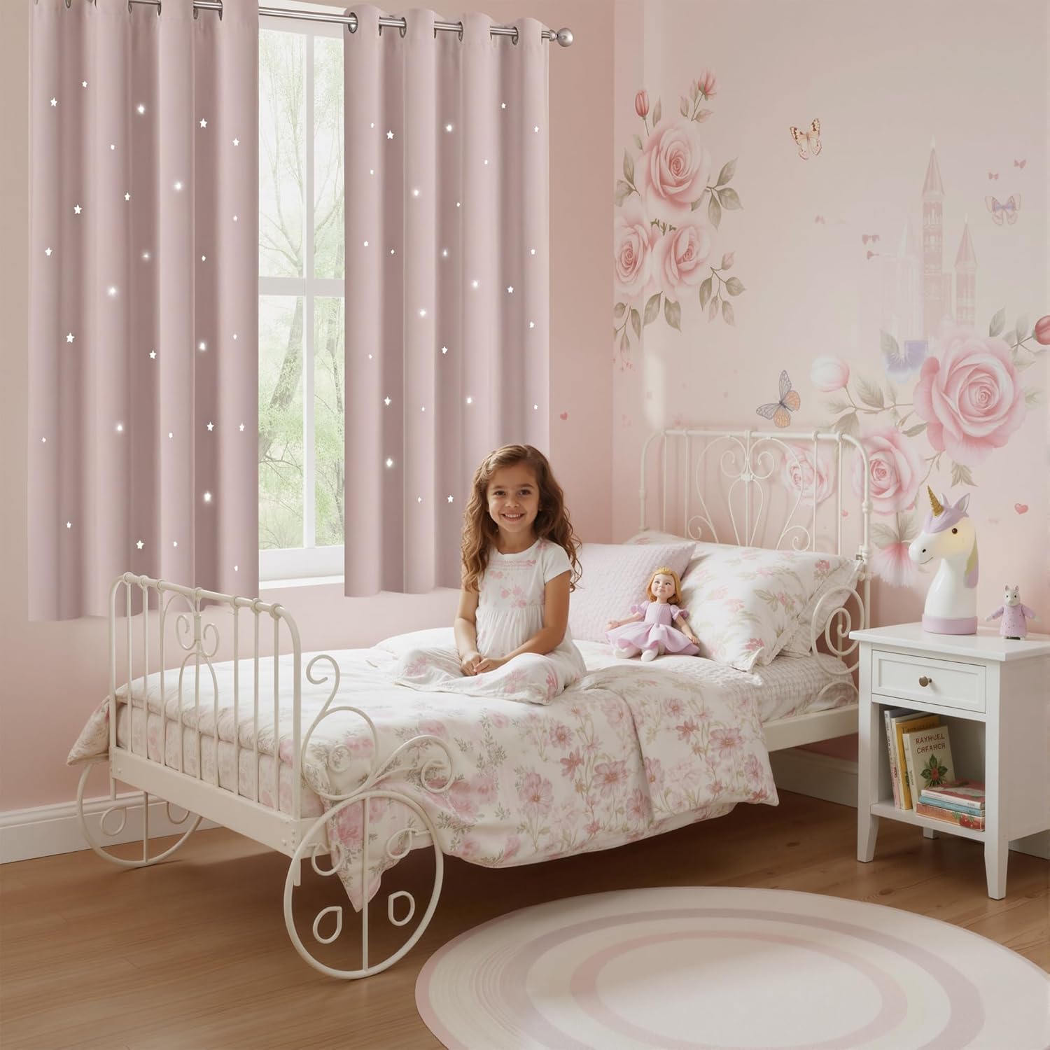 NICETOWN Star Curtain for Girl's Room - Thermal