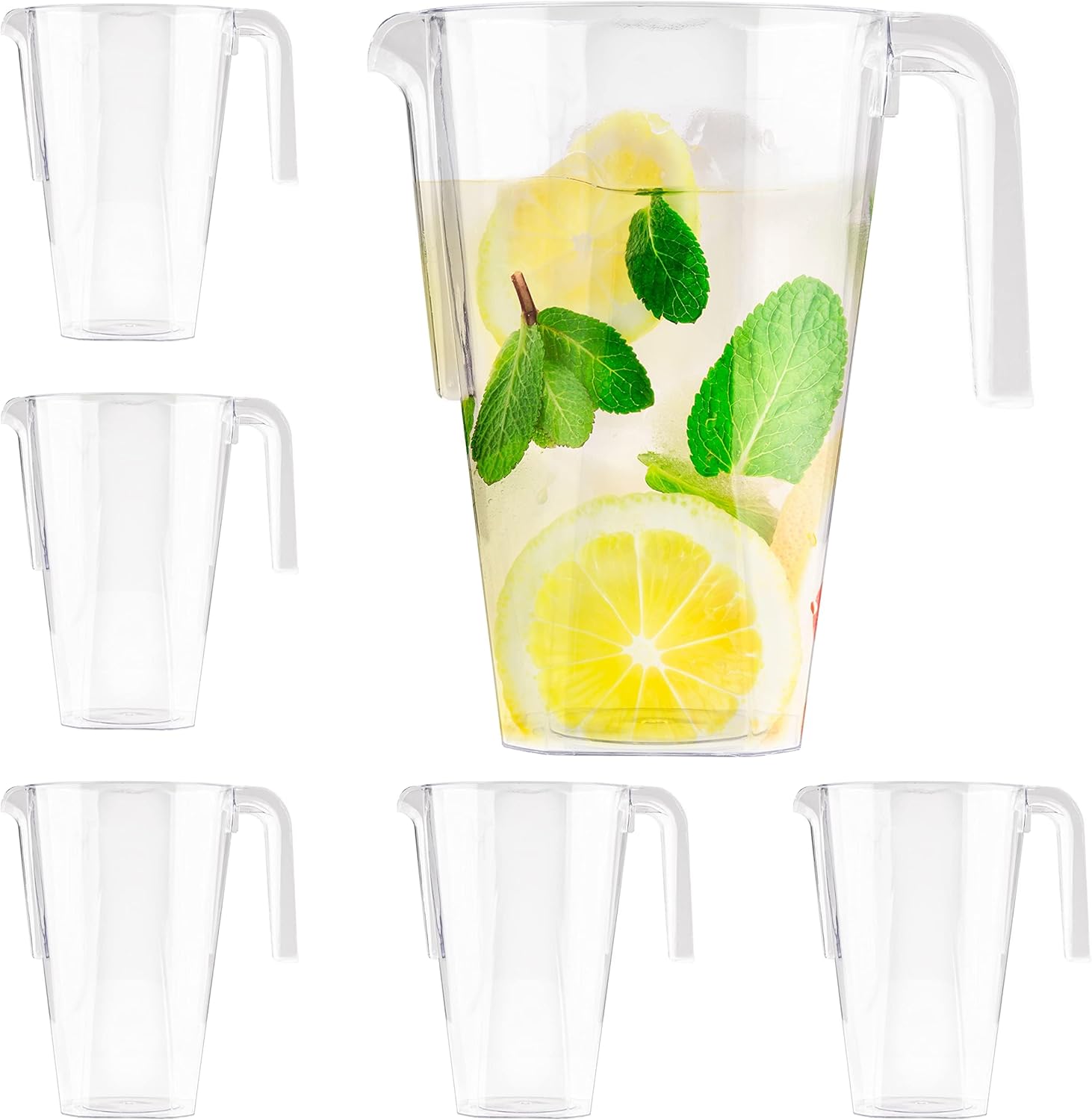 MATANA 6 Pack Clear Water Pitchers, 52 oz