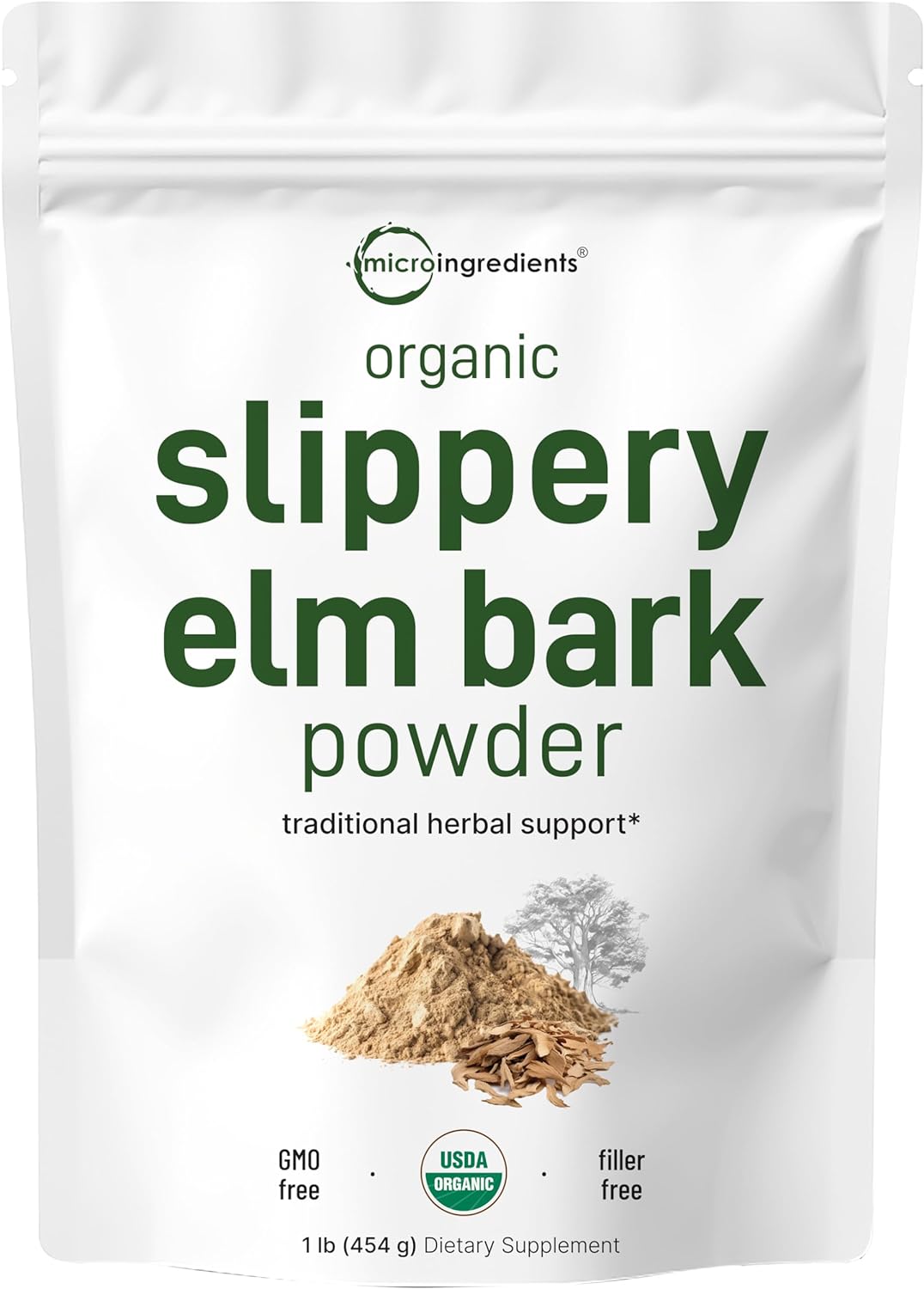 Micro Ingredients Organic Slippery Elm Bark Powder, 1