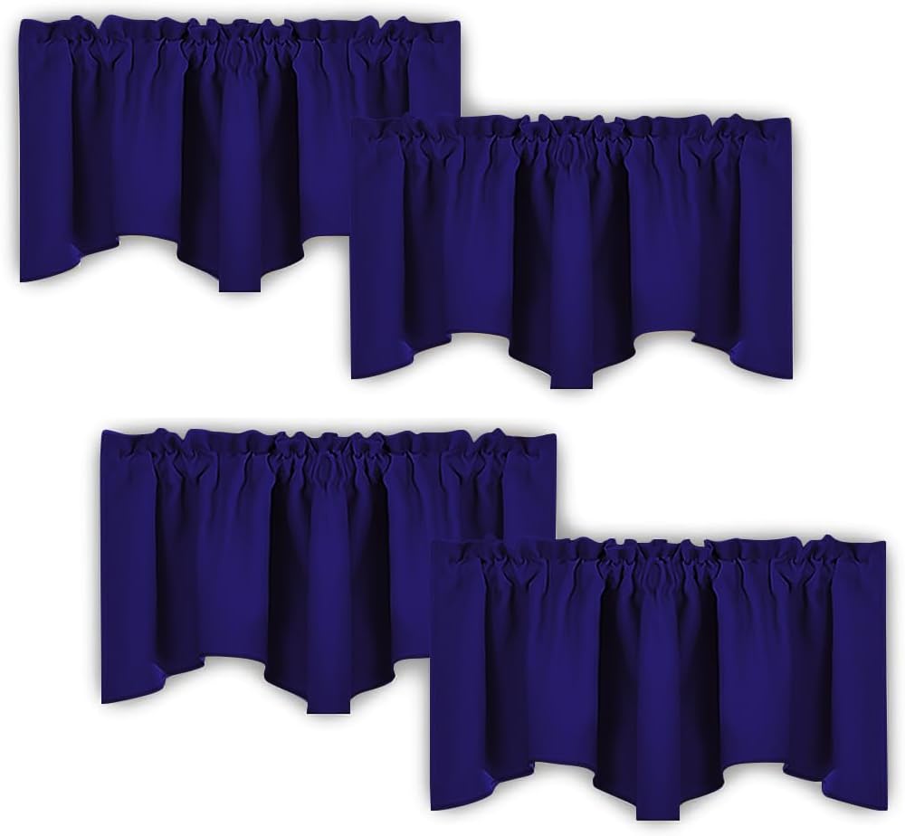 NICETOWN Navy Blue Blackout Valance Curtains - Modern