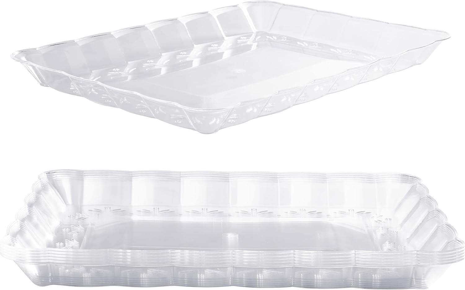 MATANA 6 Pack 13x9 Clear Plastic Serving Trays