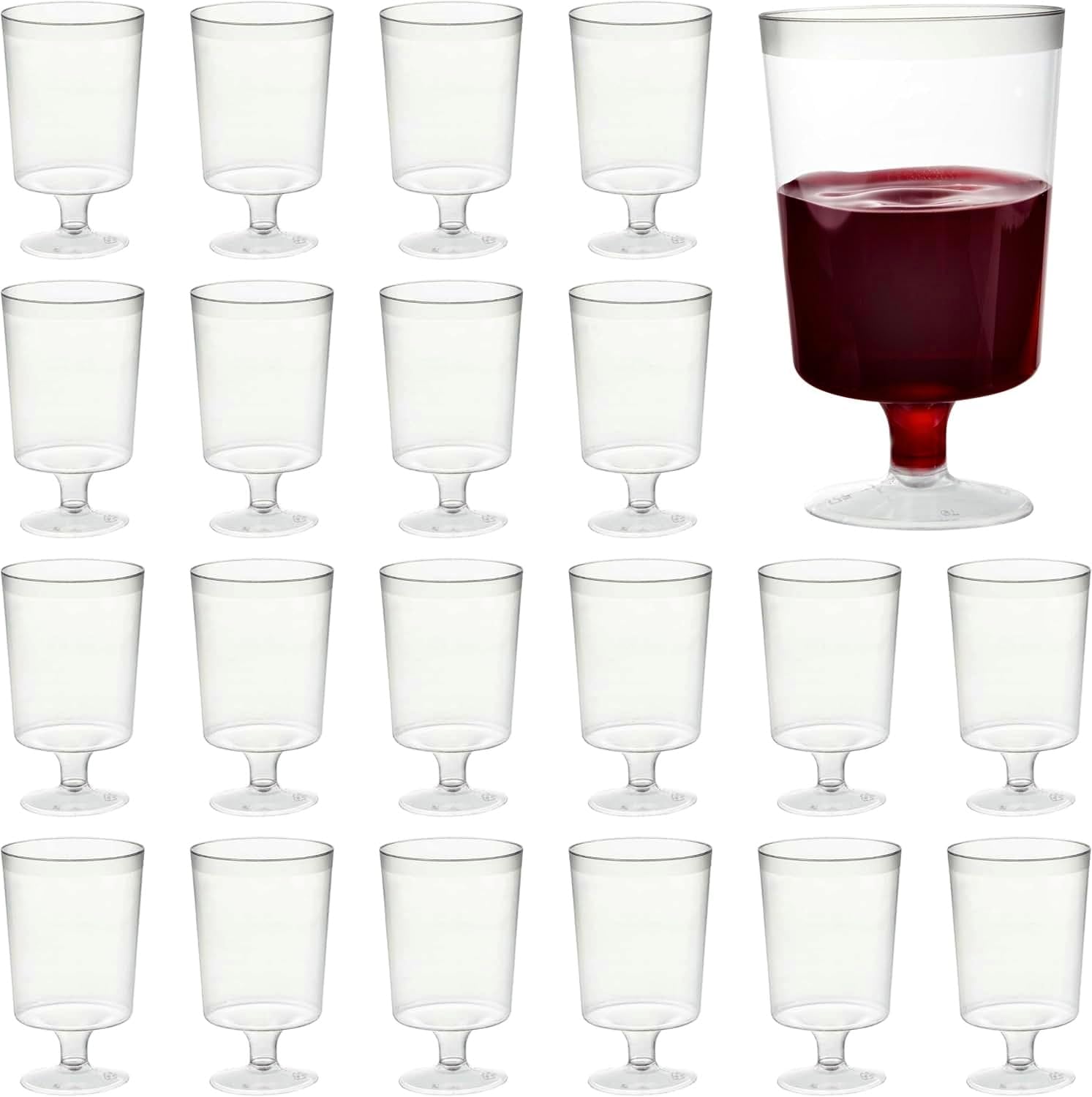 MATANA 50 pc Mini Clear Plastic Wine Glasses