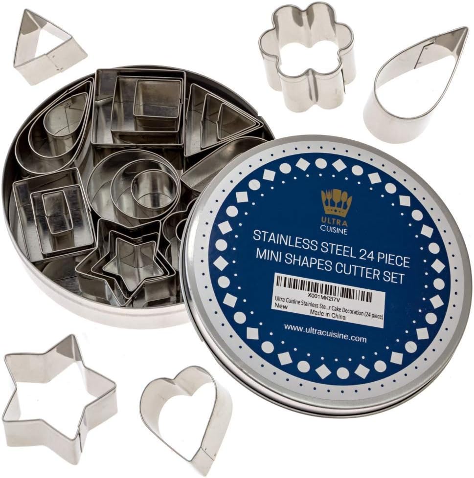 Ultra Cuisine 24pcs Mini Cookie Cutter Shapes Set