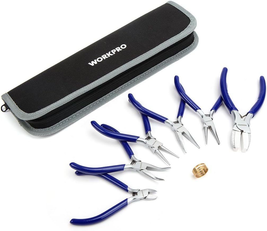 WORKPRO 7-Piece Jewelry Pliers Set, Jewelry Making Tools