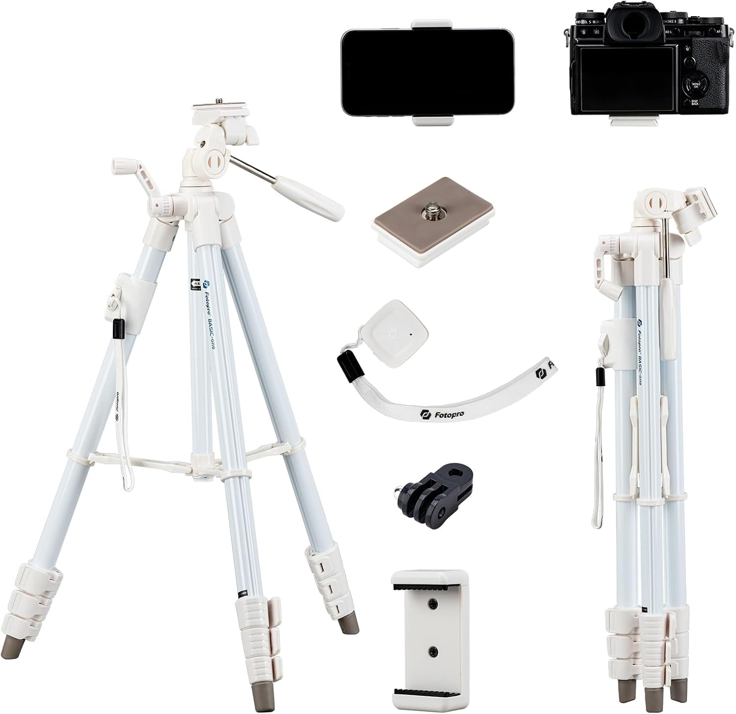 Fotopro 60 inch White Camera Tripod for iPhone