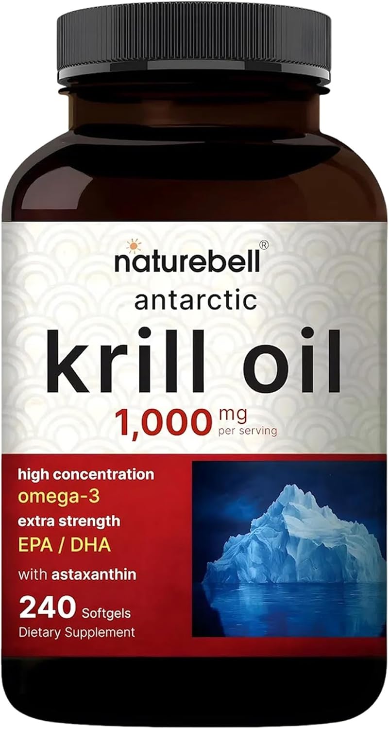 NatureBell Antarctic Krill Oil 1,000mg, 240 Softgels, High