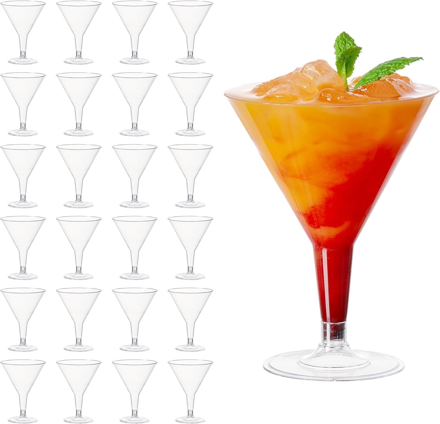 MATANA 48 Premium Plastic Martini Cocktail Glasses, 7