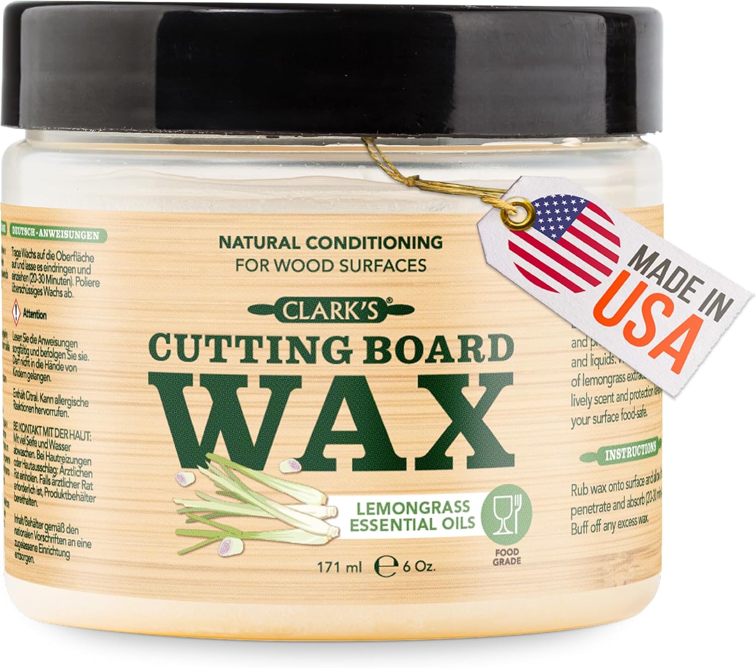 CLARK'S Cutting Board Wax, 2-in-1 Wood Butter with