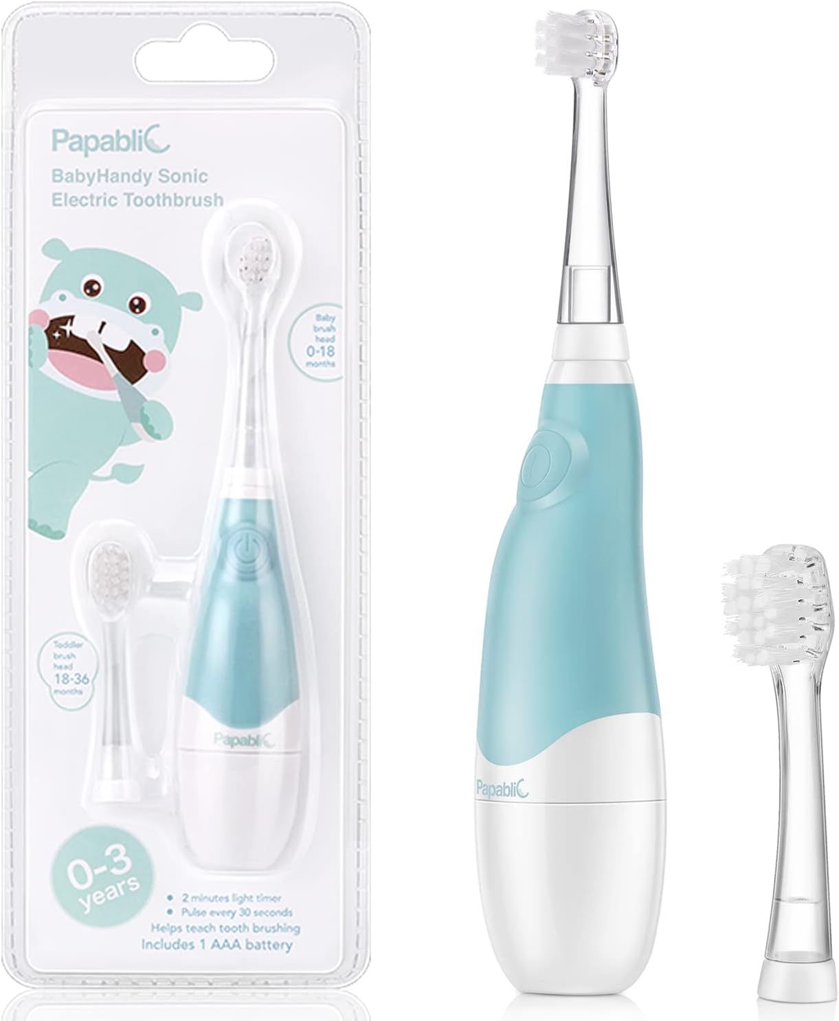 Papablic BabyHandy 2-Stage Baby Sonic Electric Toothbrush for