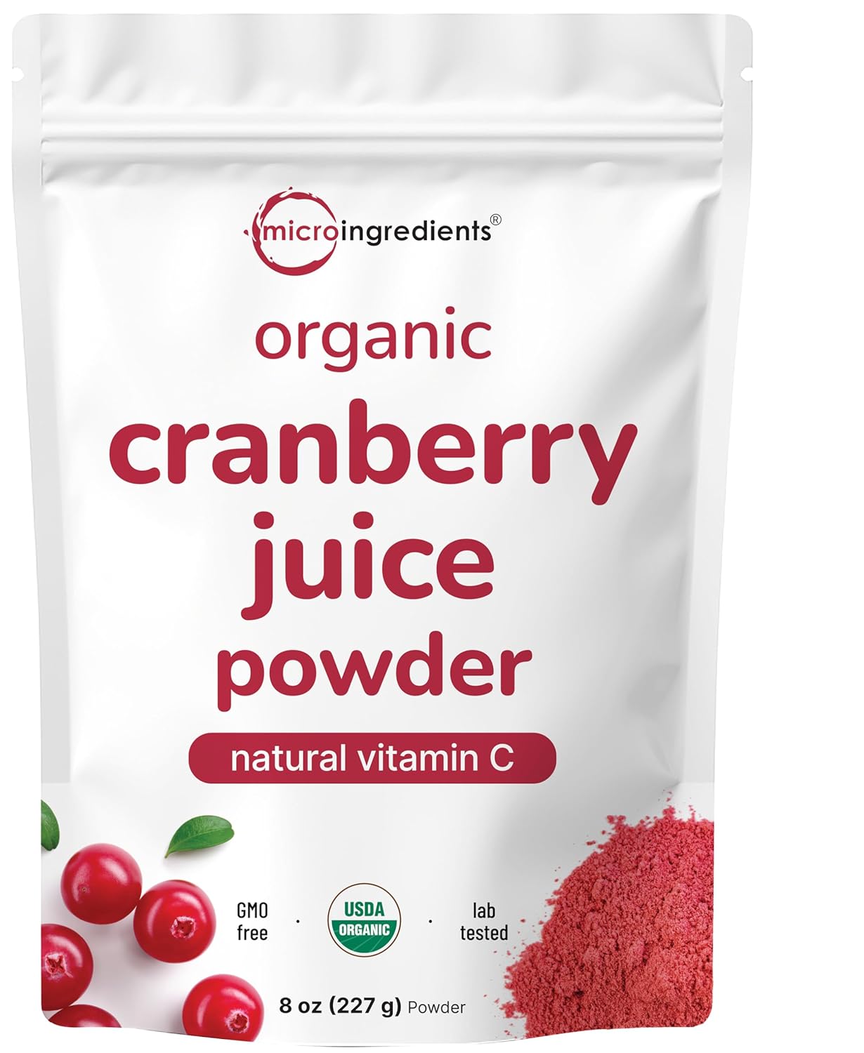 Organic Cranberry Juice Powder, Wild Cranberry Cold Pressed,