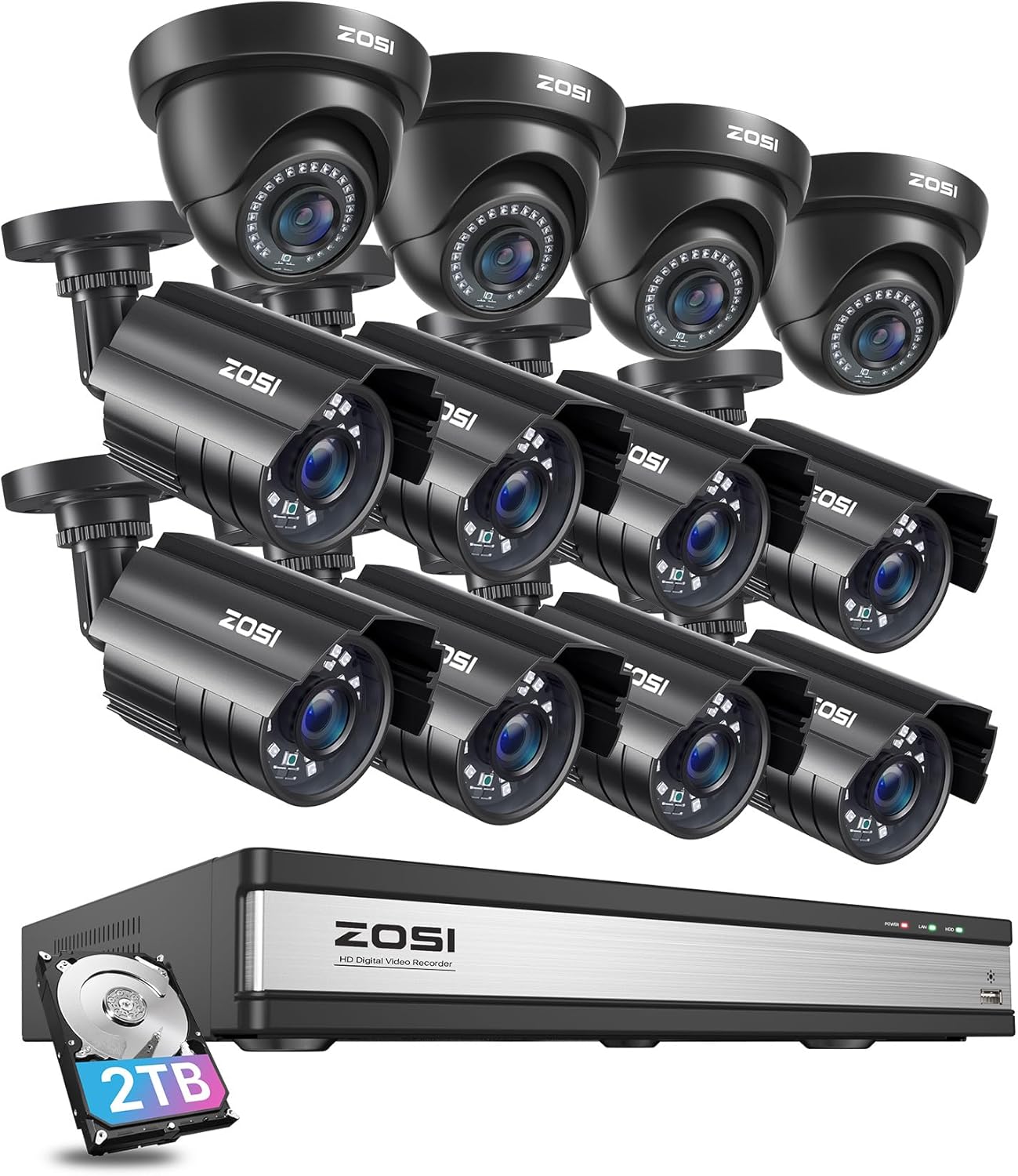 ZOSI 16CH 1080P Surveillance Cameras System, 16 Channel