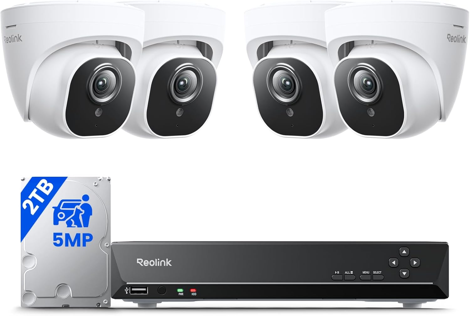 REOLINK Smart 5MP 8CH Home Security Camera System,