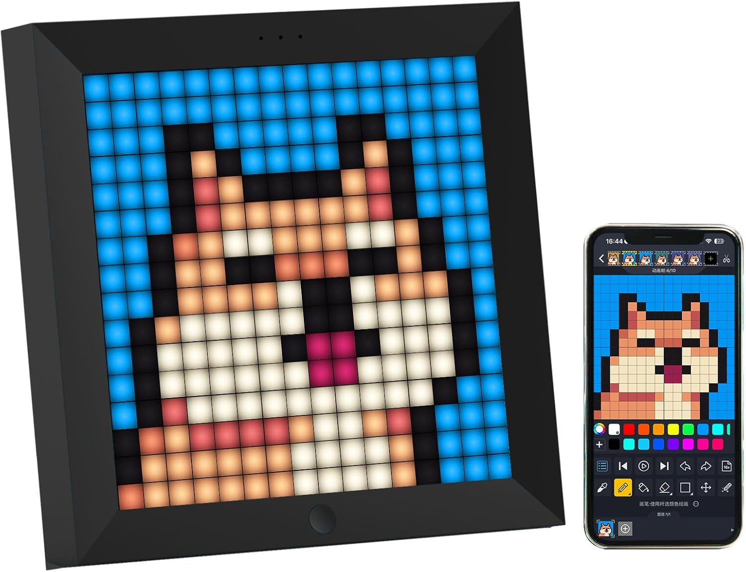 Divoom Pixoo Pixel Art Digital Picture Frame, 16x16