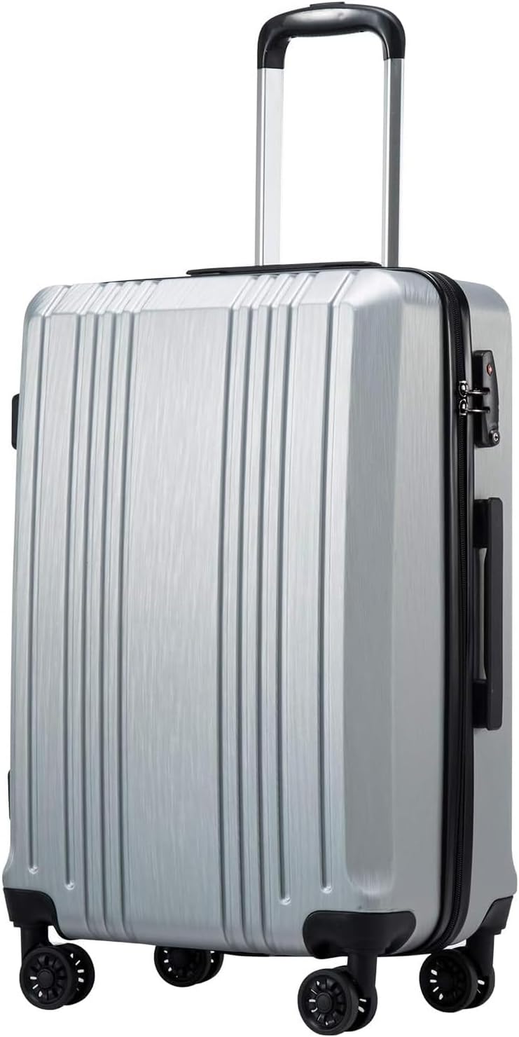 Coolife Luggage PC+ABS Hardshell Suitcase with TSA Lock,