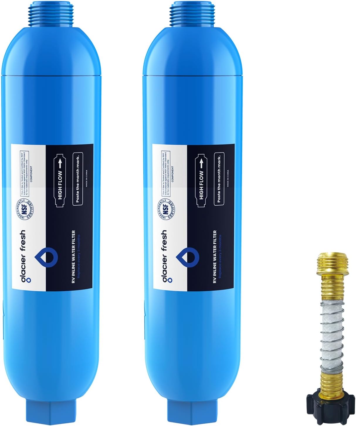 GLACIER FRESH RV/Marine Water Filter with 1 Flexible