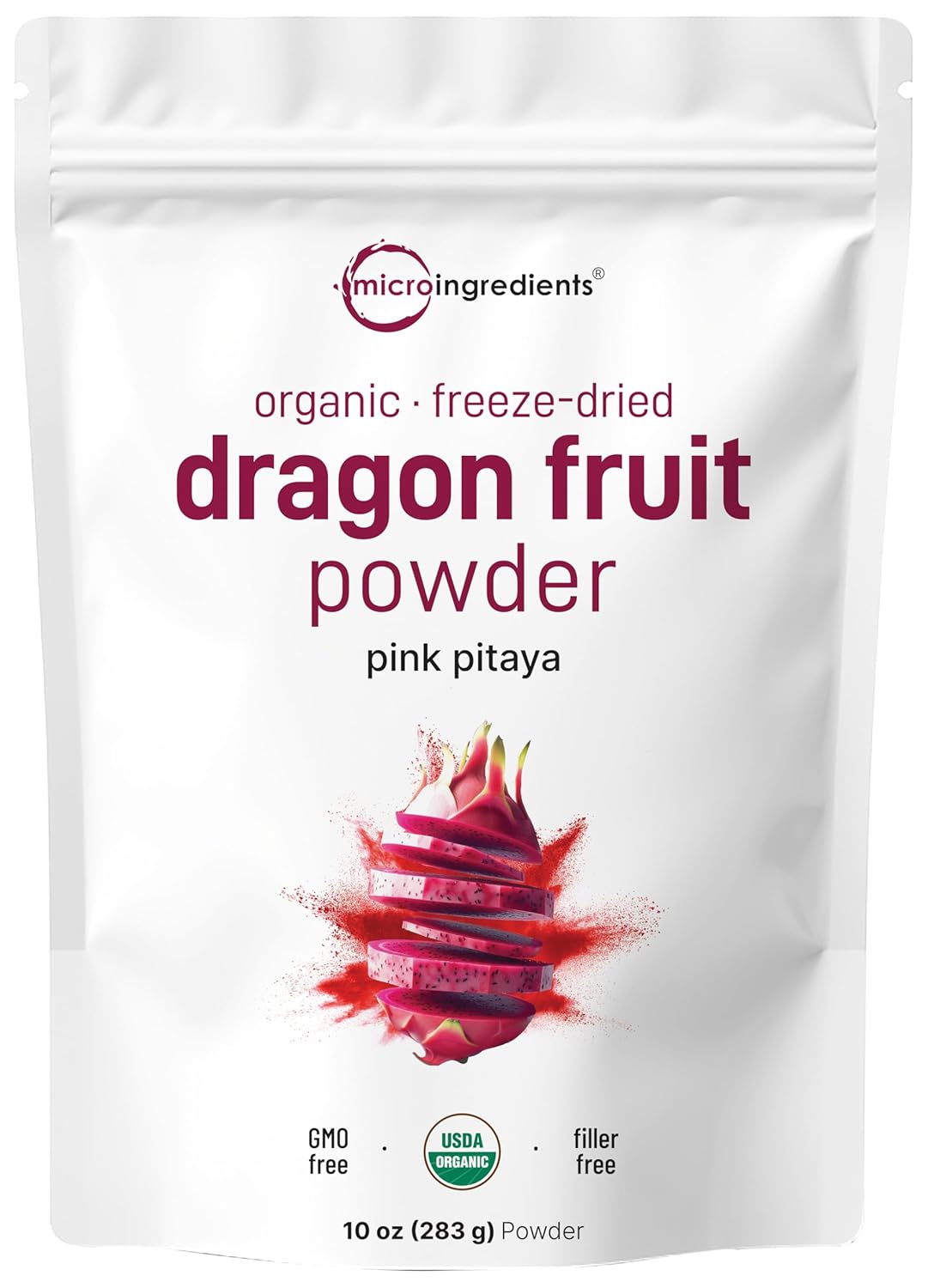 Organic Dragon Fruit Powder, 10 oz, 100% Natural