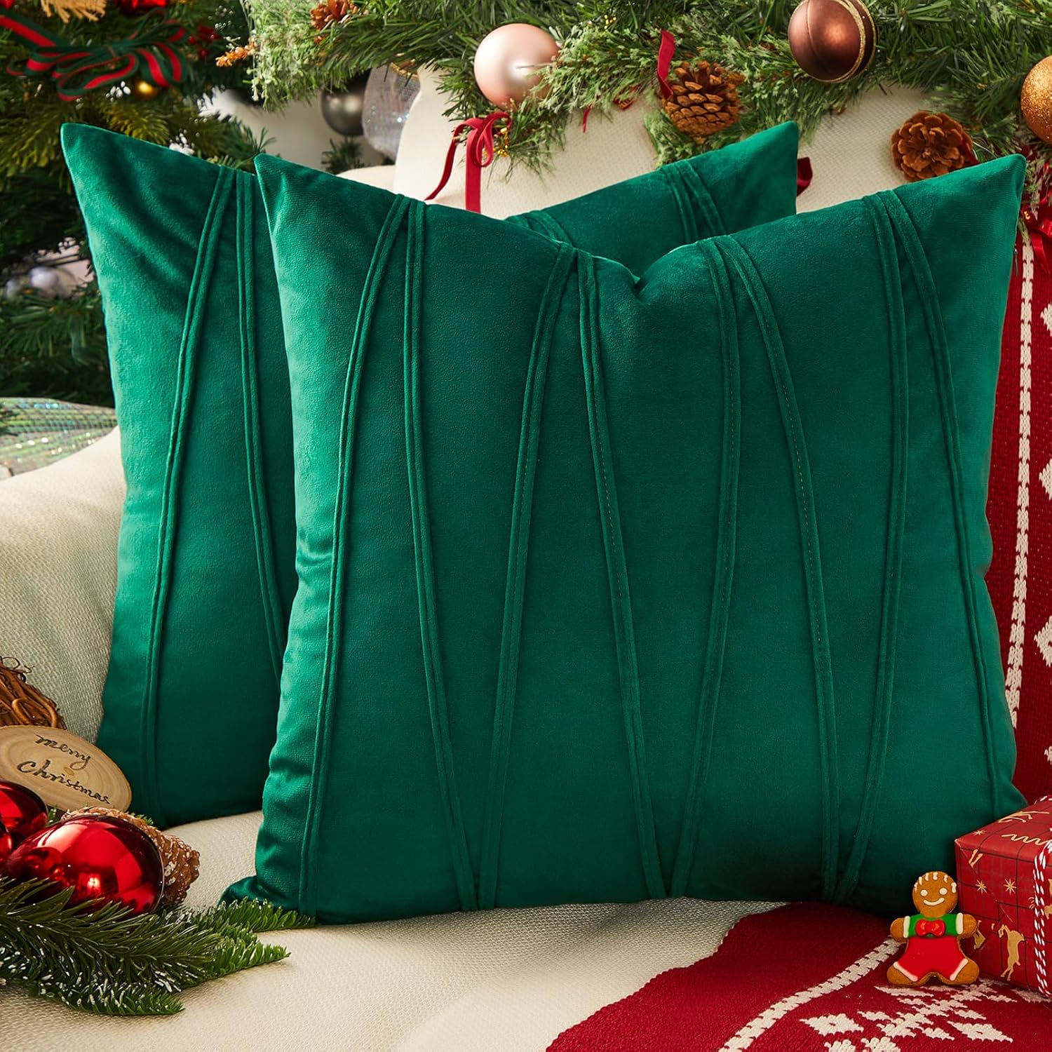 Topfinel Soft Velvet Decorative Throw Pillow Covers, 20x20