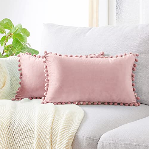 Top Finel Blush Pink Throw Pillow Covers 18x18
