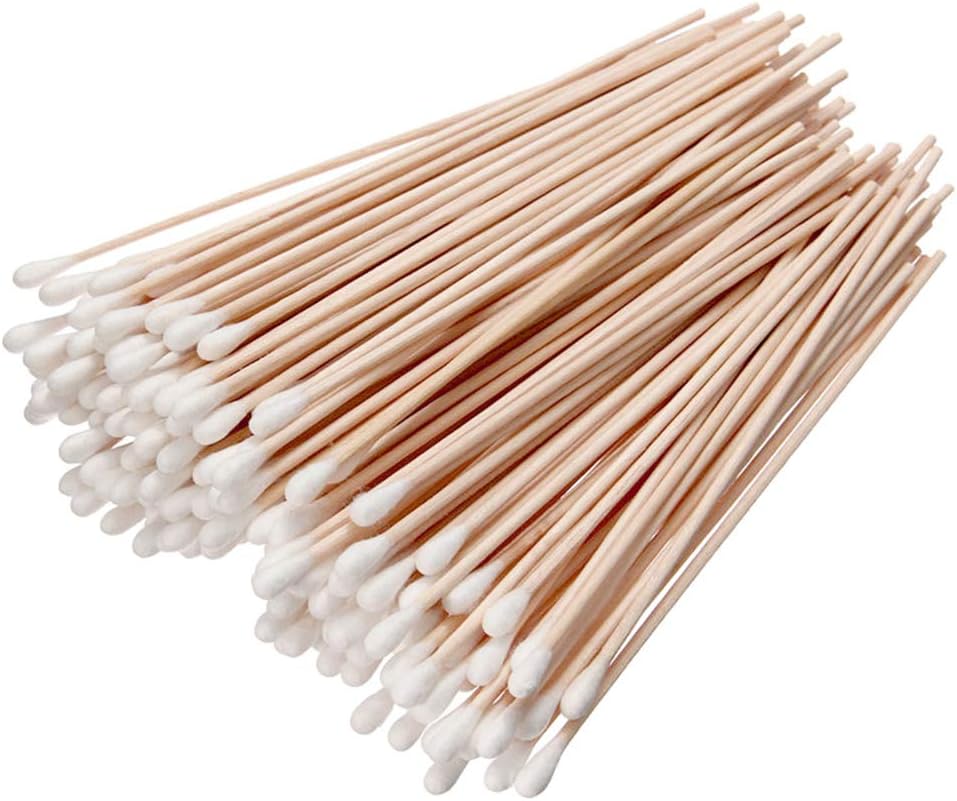 1000 Pcs Long Wooden Cotton Swabs, 6" Wooden