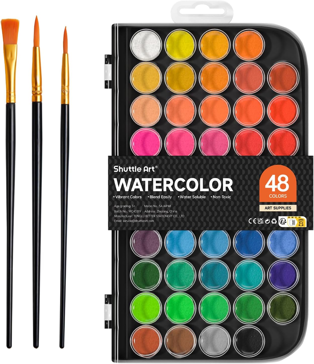 Shuttle Art Watercolor Paint Set, 48 Colors Watercolor