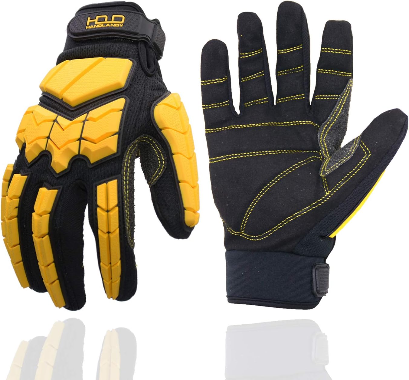 HANDLANDY Anti-Vibration Work Gloves, SBR Padding with TPR