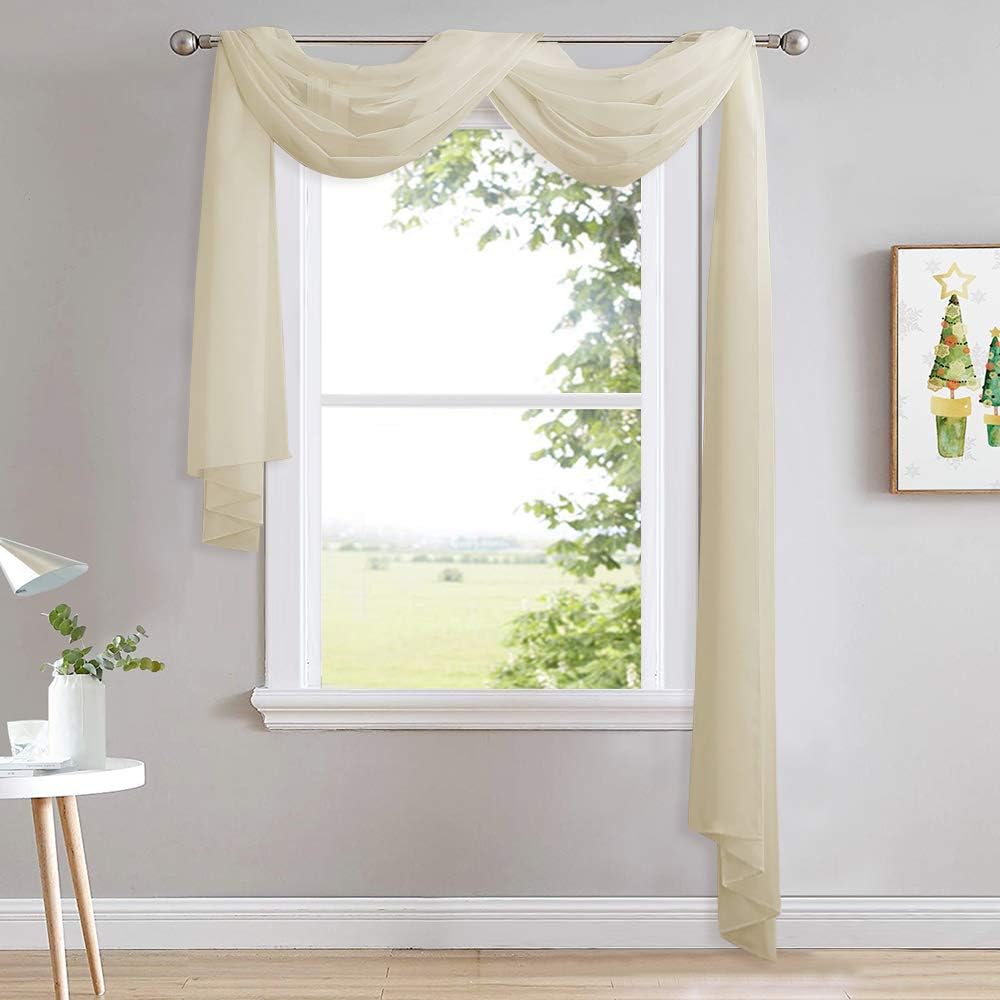 NICETOWN Decorative Long Scarf Valance for Window -