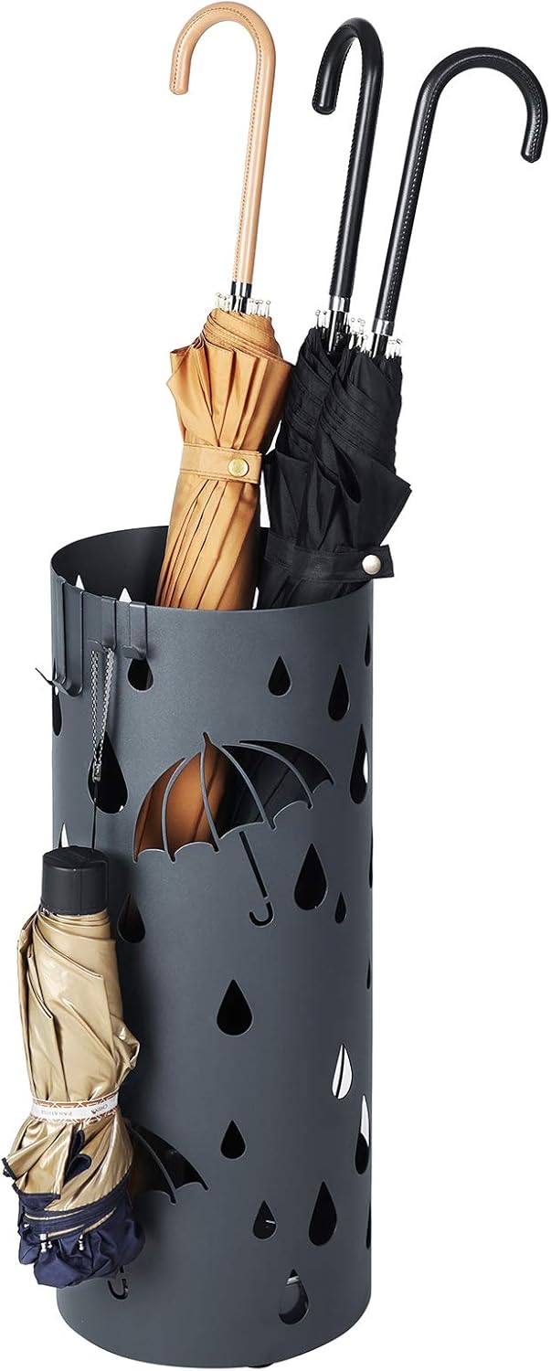 SONGMICS Umbrella Stand, Metal Umbrella Holder for Entryway,