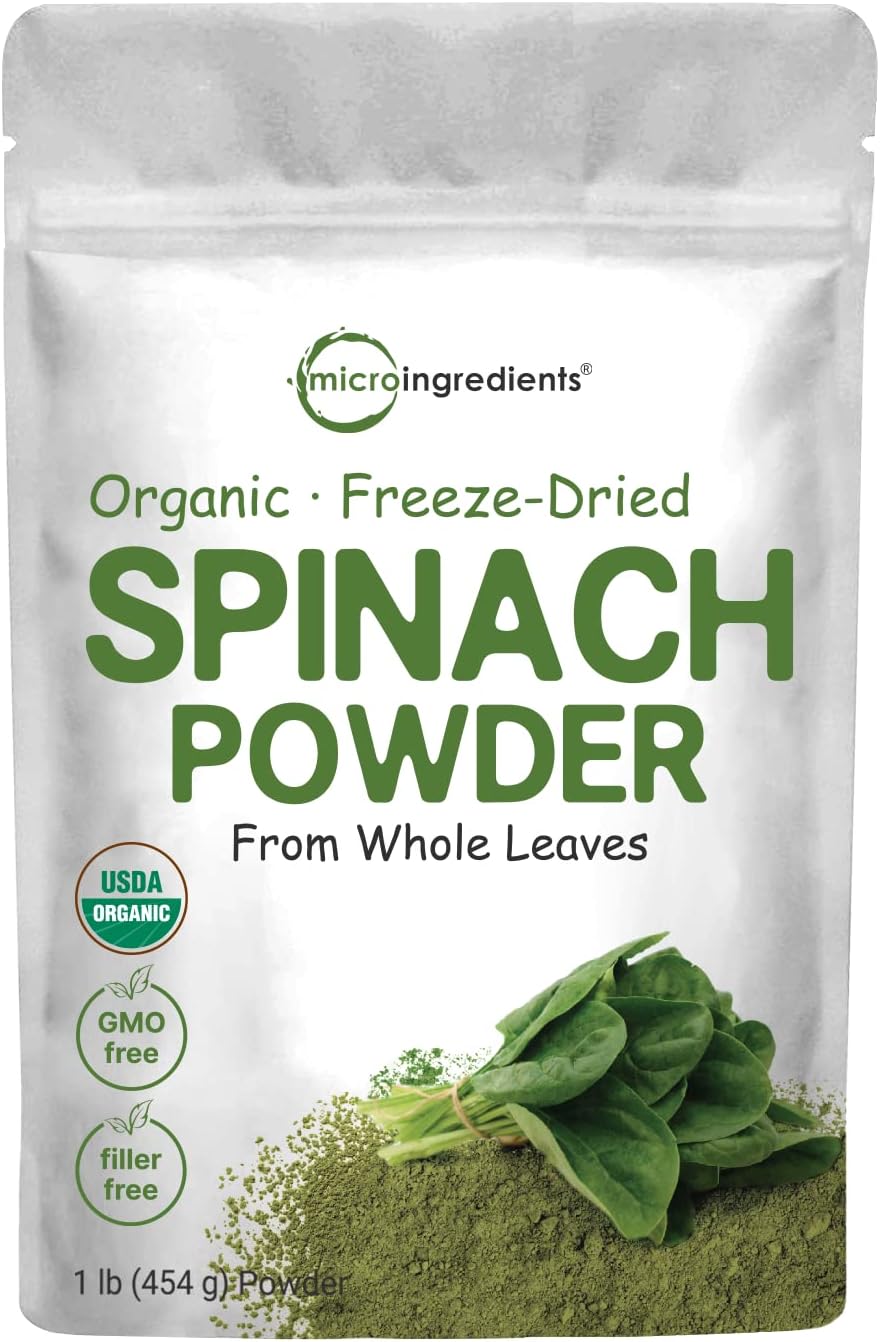 Micro Ingredients Organic Spinach Powder, 1 Pound, Freeze