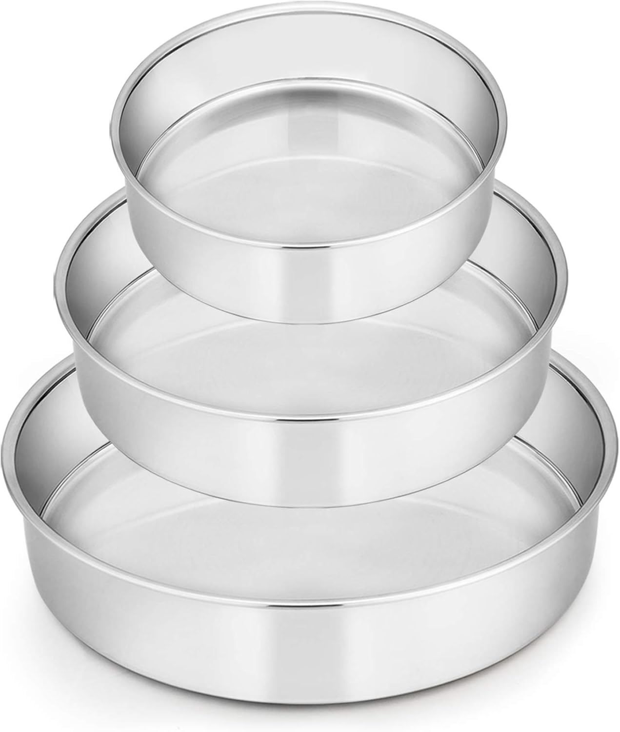 E-far Cake Pan Set of 3 (6"/8"/9.5"), Stainless