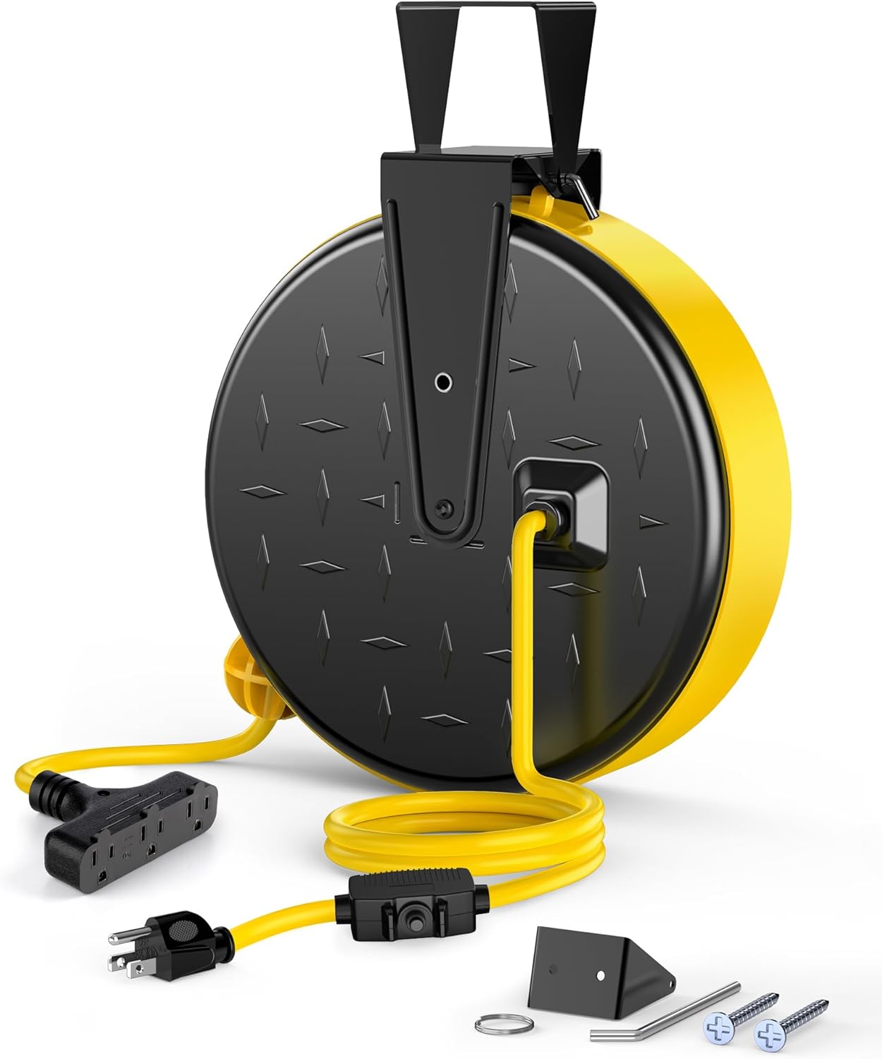 DEWENWILS 30 Ft Retractable Extension Cord Reel, Ceiling/Wall