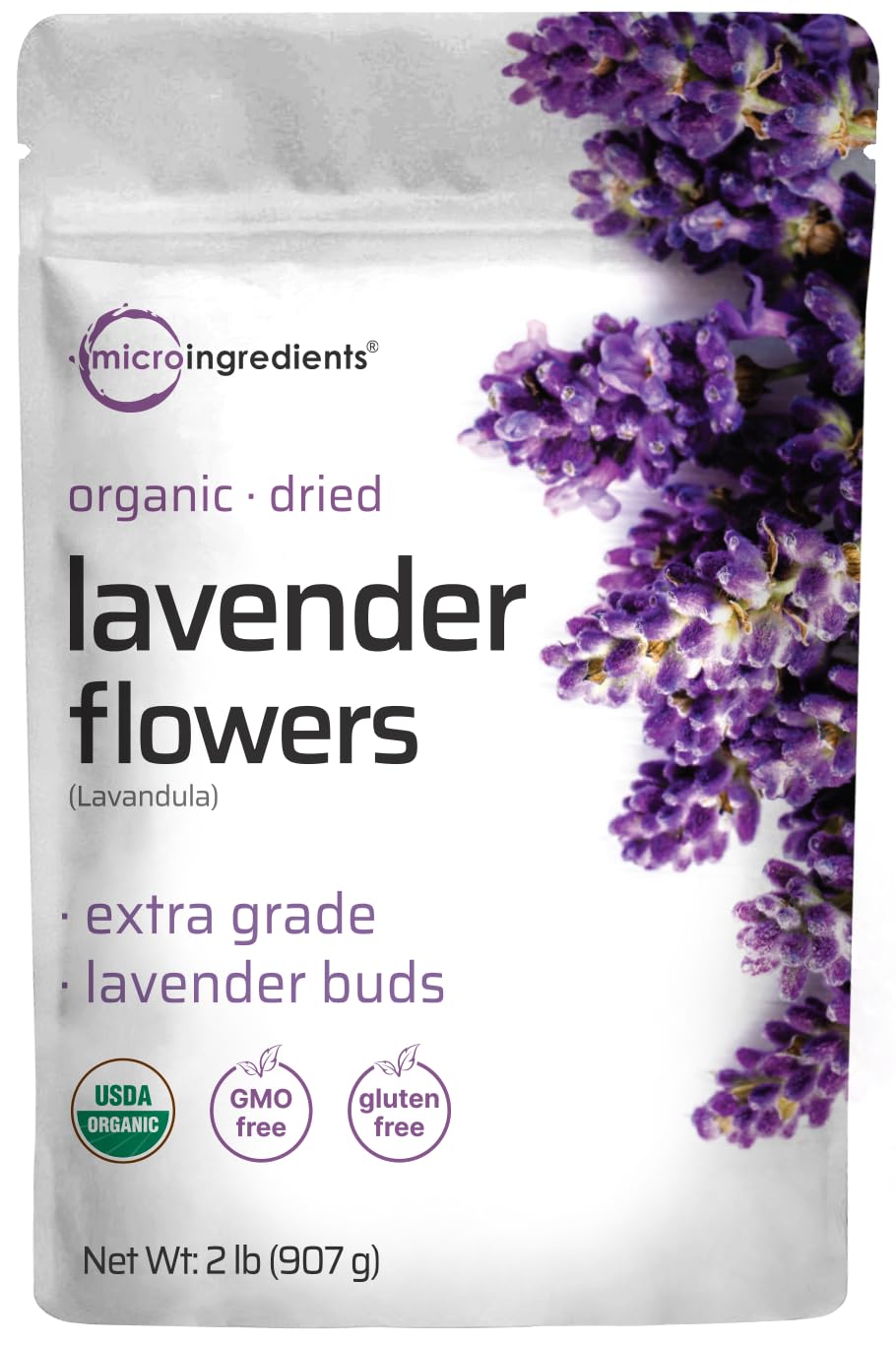 Organic Dried Lavender Flowers, 2lbs (32oz) | Culinary