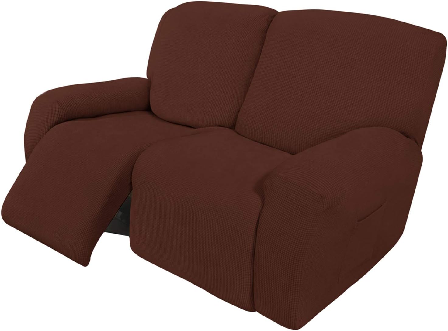 Easy-Going 6-Piece Stretch Recliner Loveseat Slipcover, Spandex Jacquard