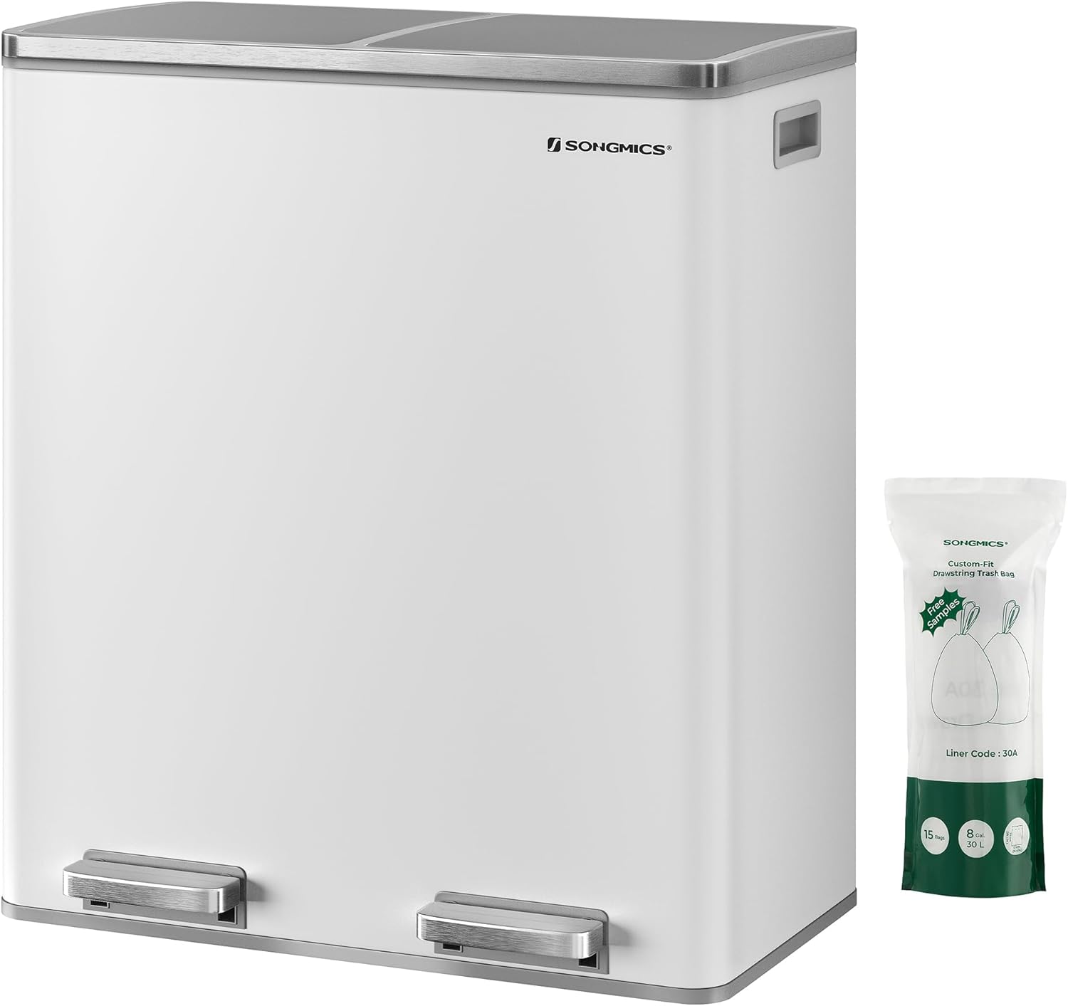 SONGMICS Trash Can, 2 x 8 Gallon (2