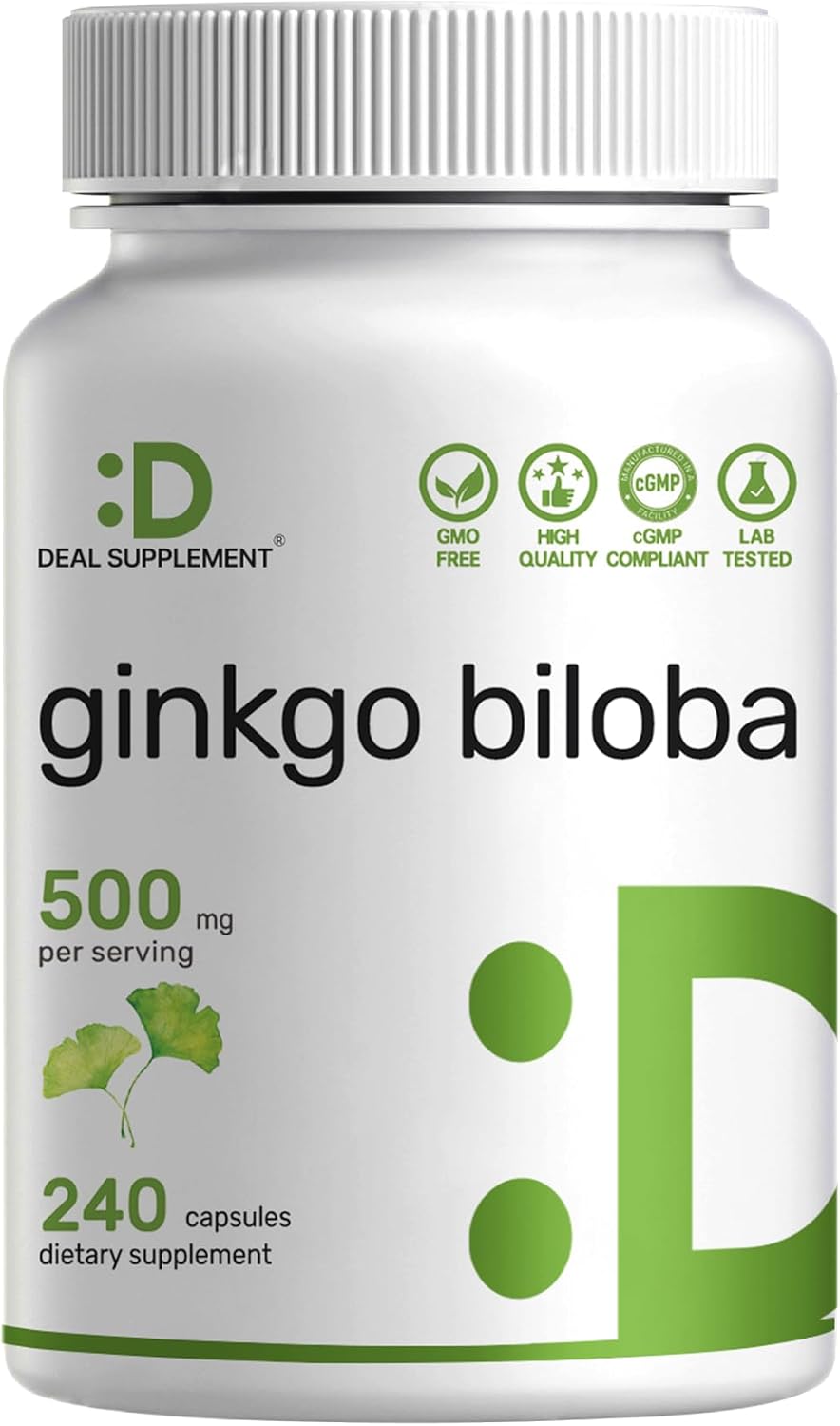 DEAL SUPPLEMENT Ginkgo Biloba 500mg Per Serving, 240