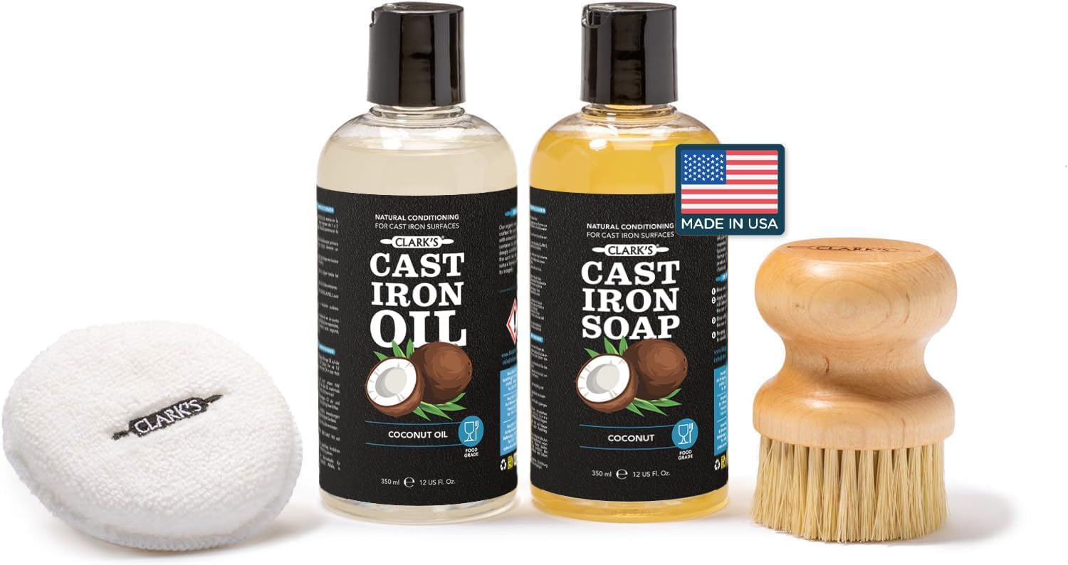 CLARK'S Cast Iron Cleaning Kit with Coconut Oil