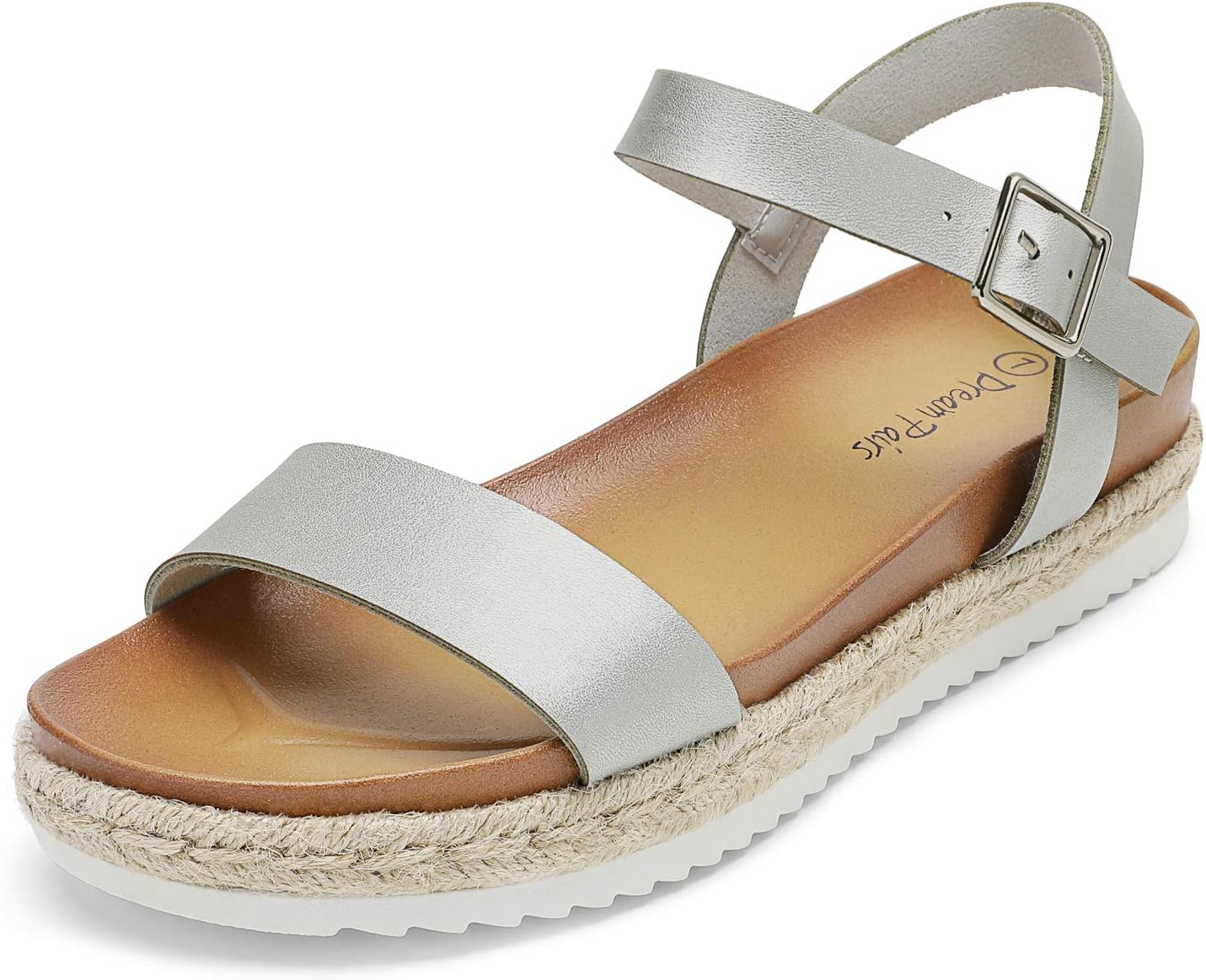 DREAM PAIRS Women's Open-Toe Ankle-Strap Espadrille Flatform Platform