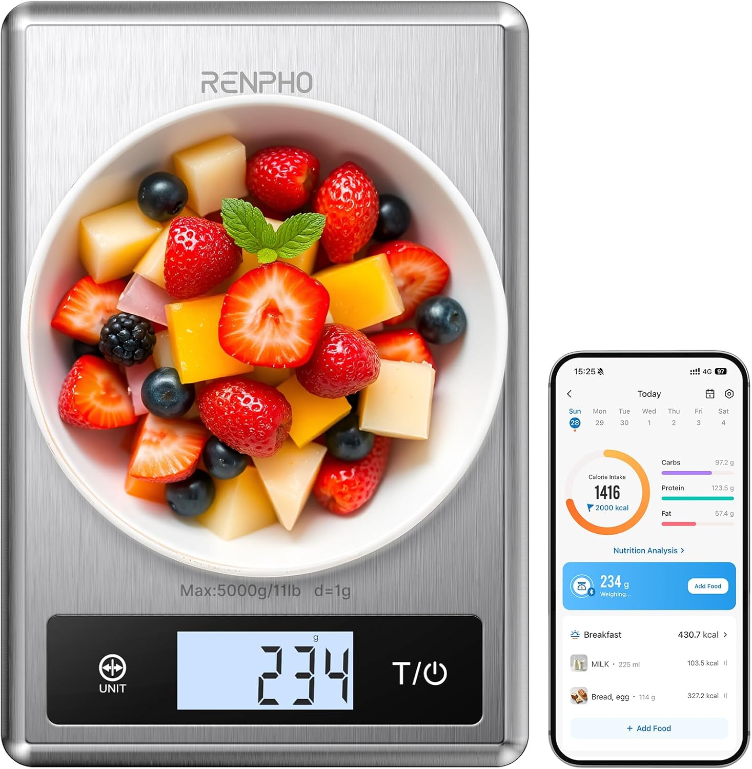 RENPHO Digital Food Scale with Nutritional Calculator, Smart