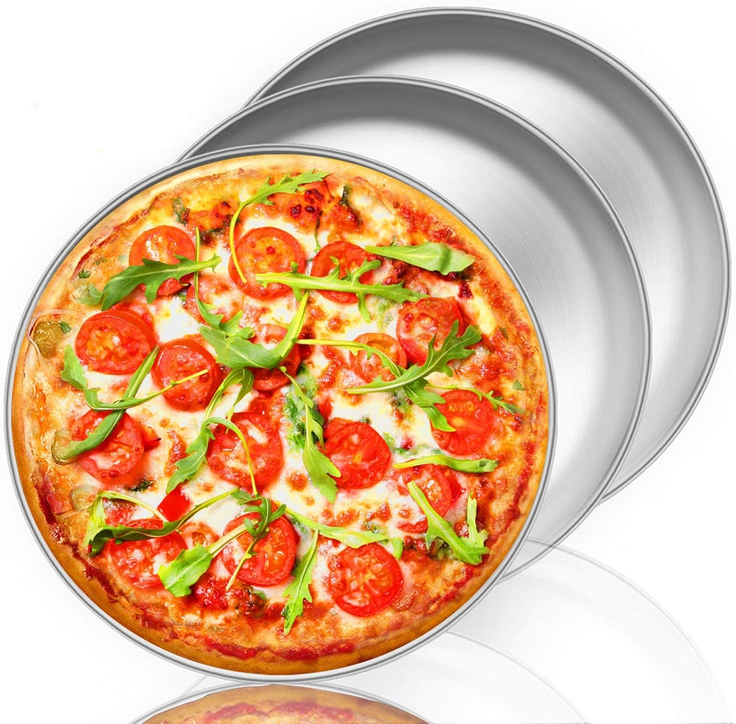 TeamFar Pizza Pan, 12 inch Stainless Steel Pizza