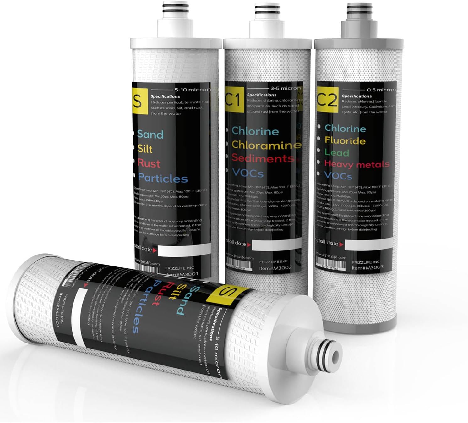 Frizzlife M3005 Replacement Filter Cartridge Set for SK99,