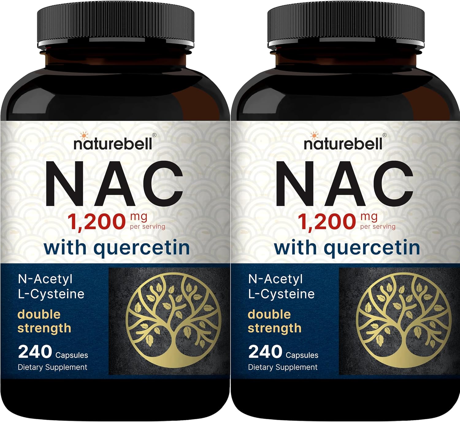 2 Pack NAC Supplement (N-Acetyl Cysteine) with Quercetin,