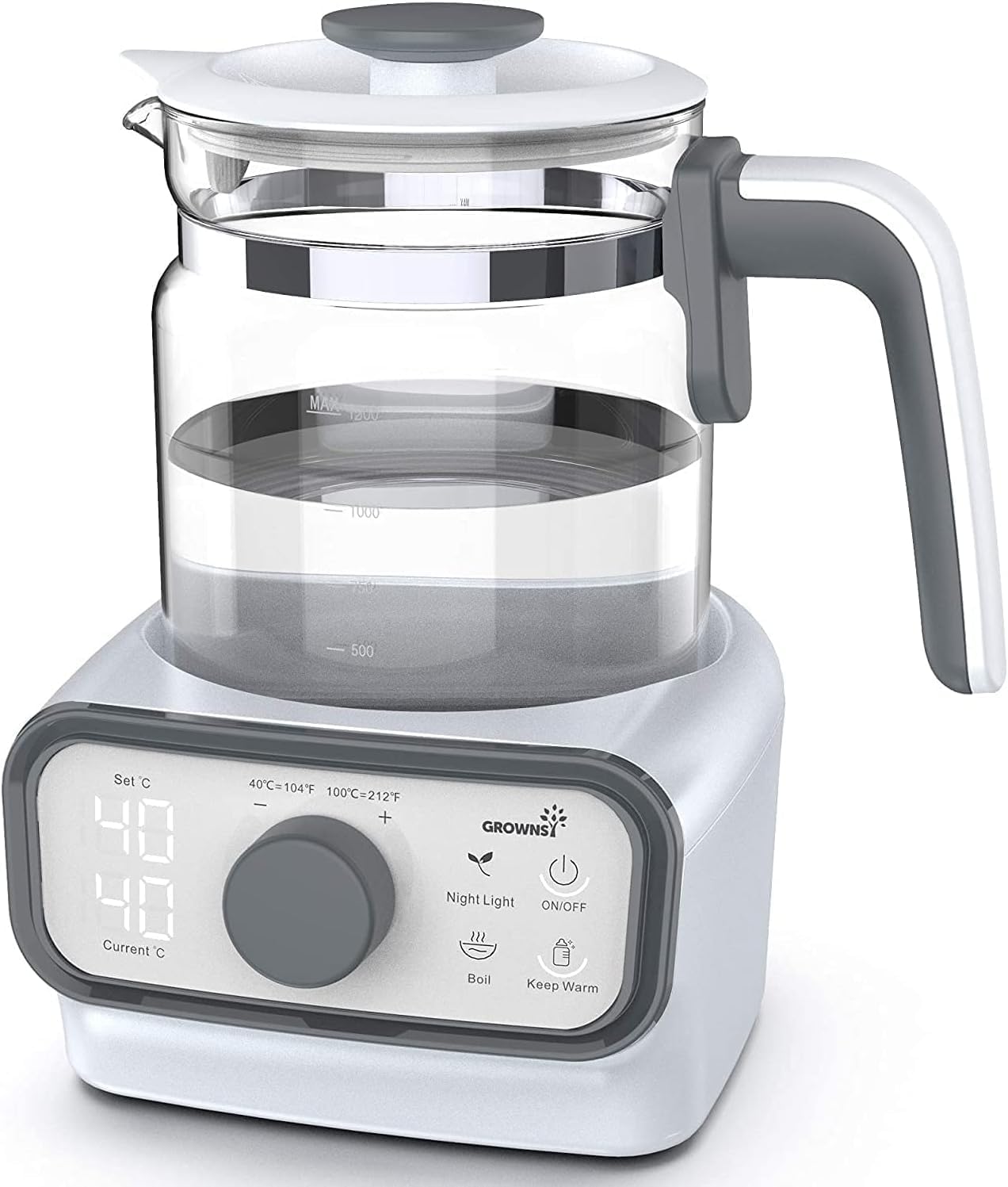 GROWNSY Baby Instant Warmer, Glass Water Boiler with