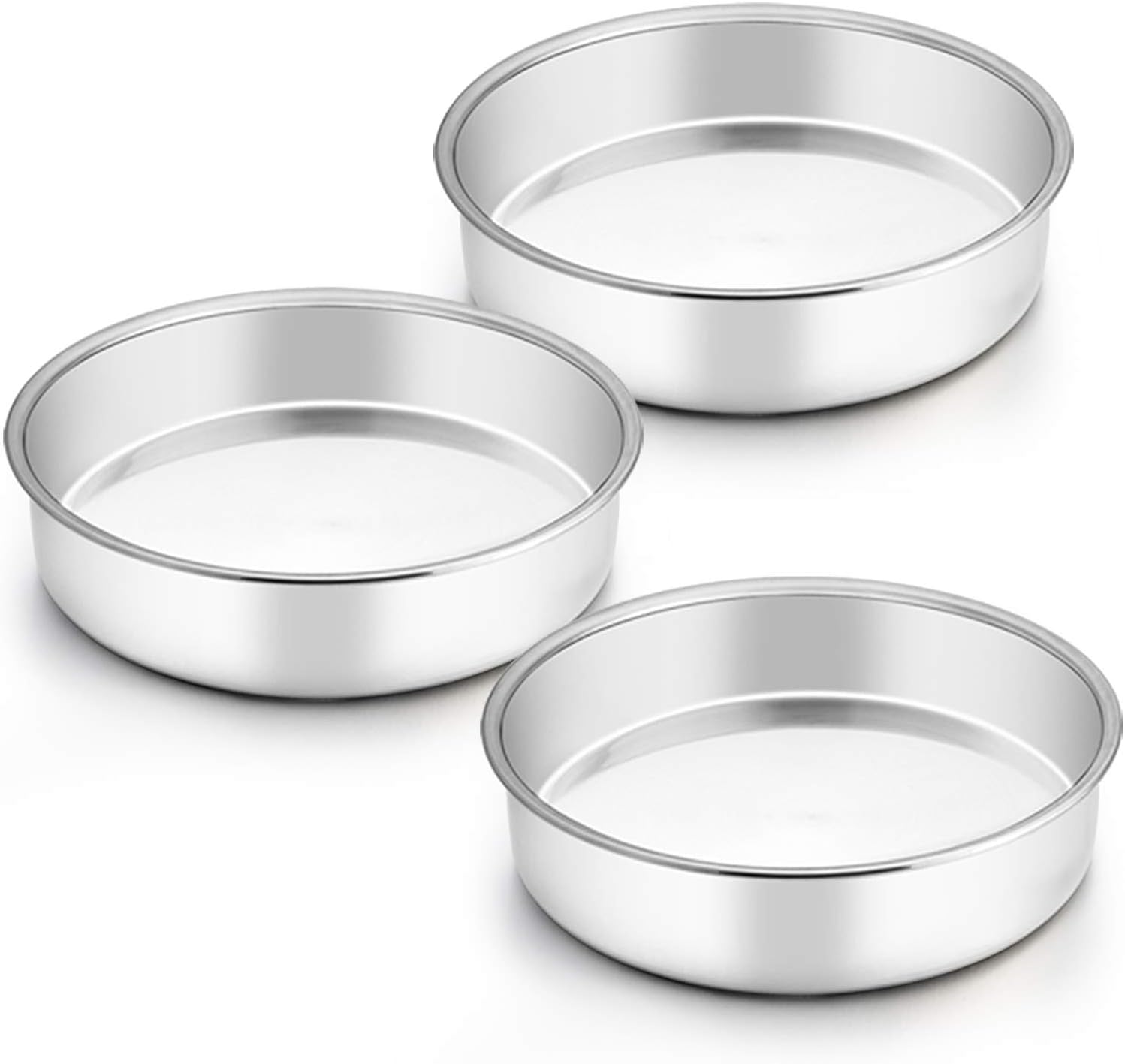 TeamFar 8 Inch Cake Pan Set of 3,