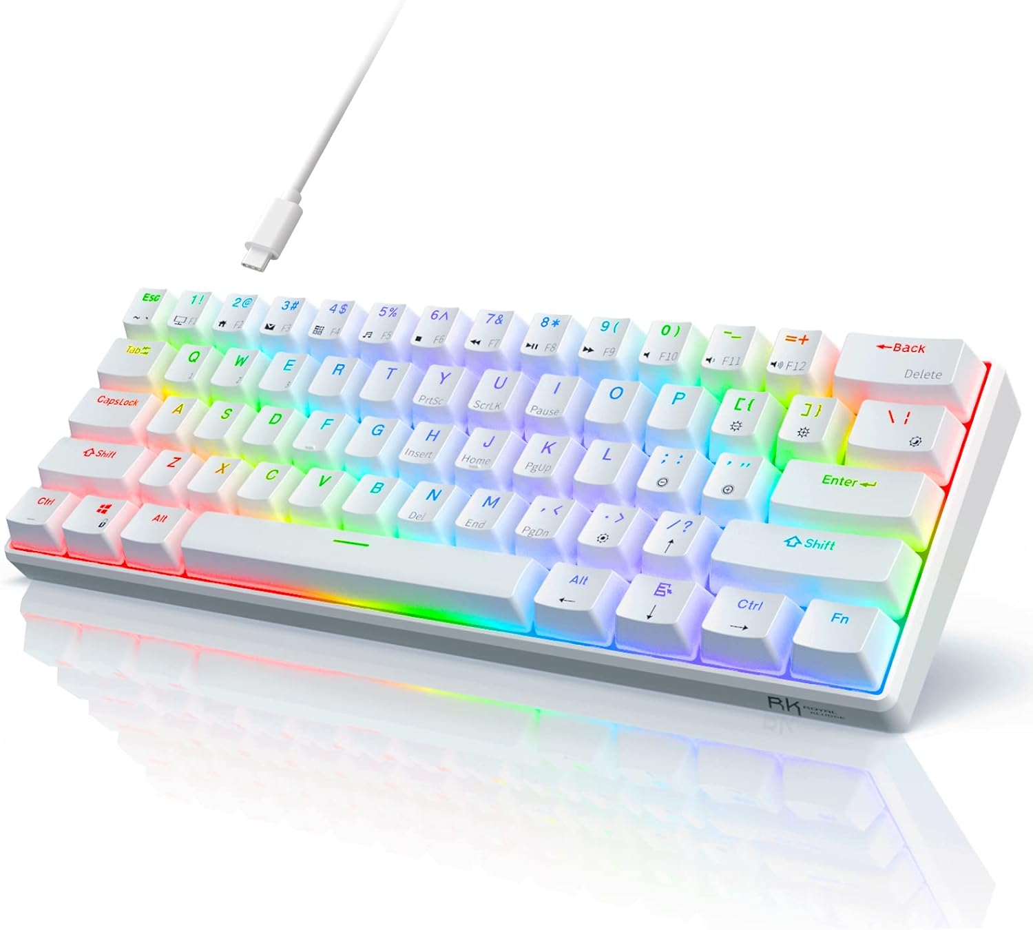 RK ROYAL KLUDGE RK61 Wired 60% Mechanical Gaming